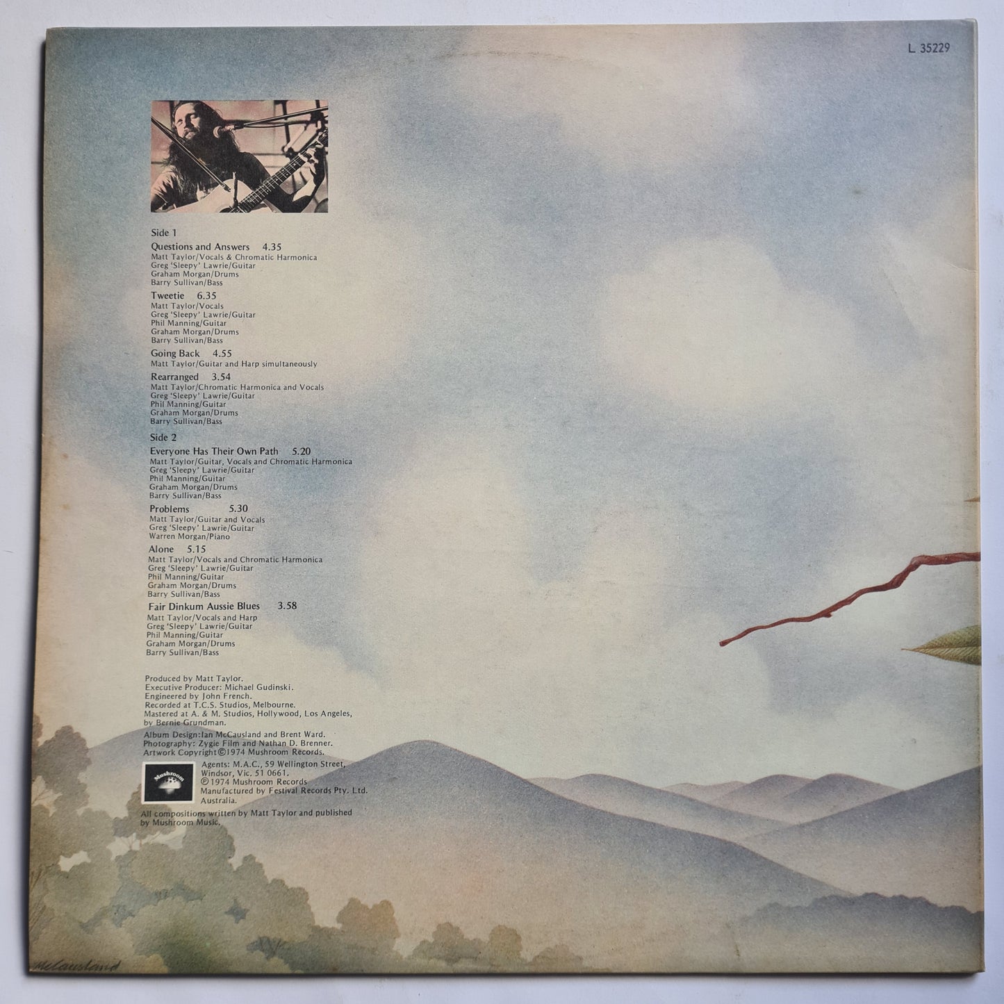 Matt Taylor – Music - 1974 - Vinyl Record LP