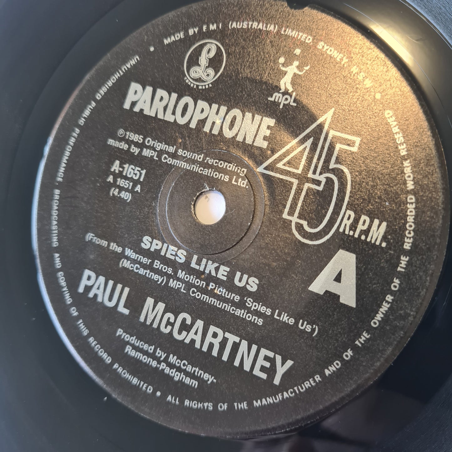 Paul McCartney (Beatles) - Spies Like Us - 1985 - Vinyl Record 7" Single - 45 RPM