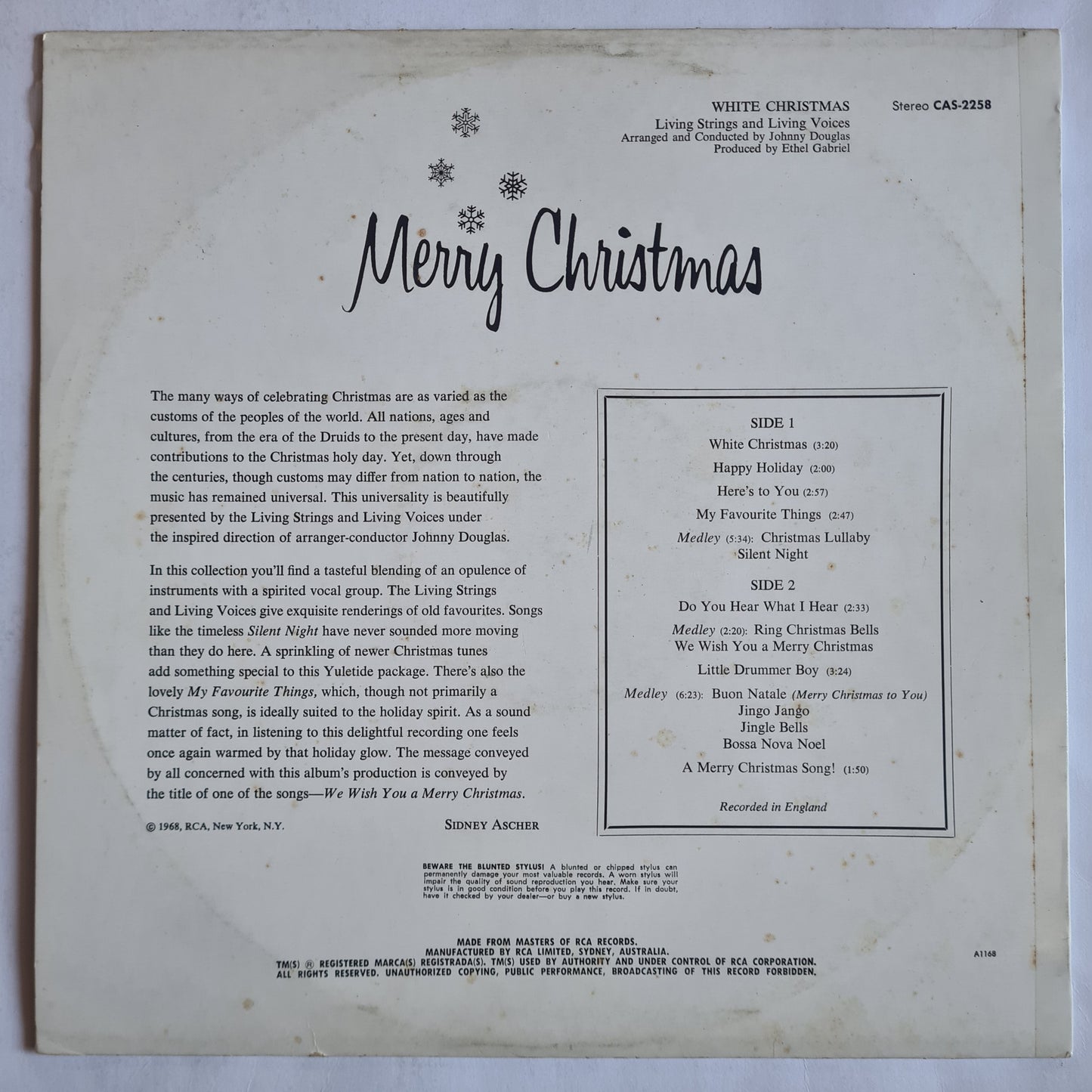 Living Strings & Living Voices – White Christmas - 1981 - Vinyl Record LP