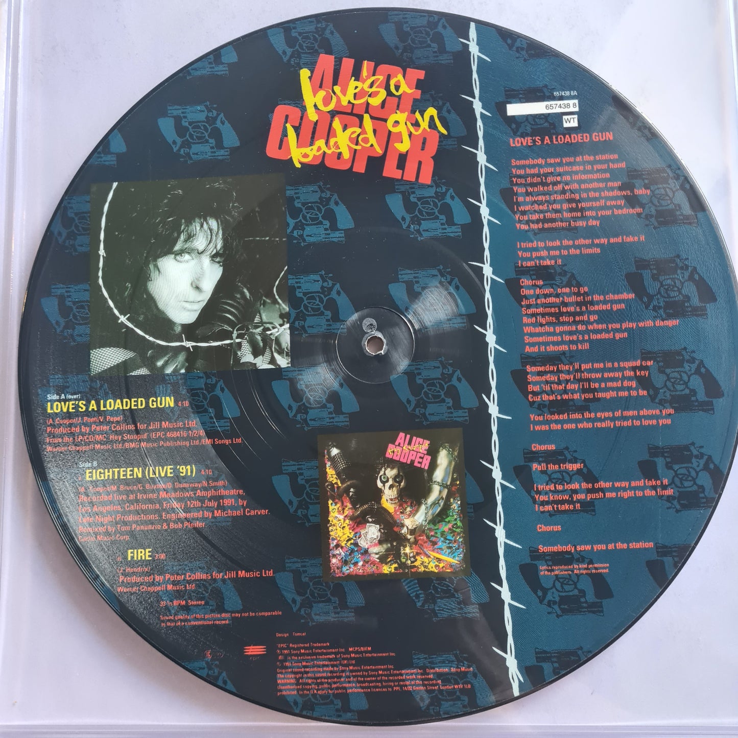 Alice Cooper – Love's A Loaded Gun - 1991 - Vinyl Record 12 Single - Picture Disc