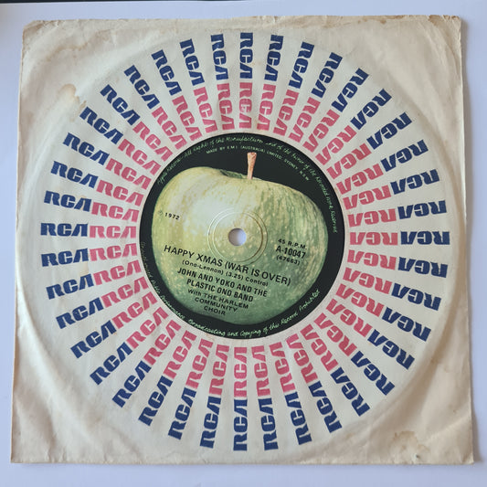 John Lennon & Yoko And The Plastic Ono Band ,With The Harlem Community Choir - Happy Xmas (War Is Over) - 1972 - Vinyl Record 7" Single - 45 RPM
