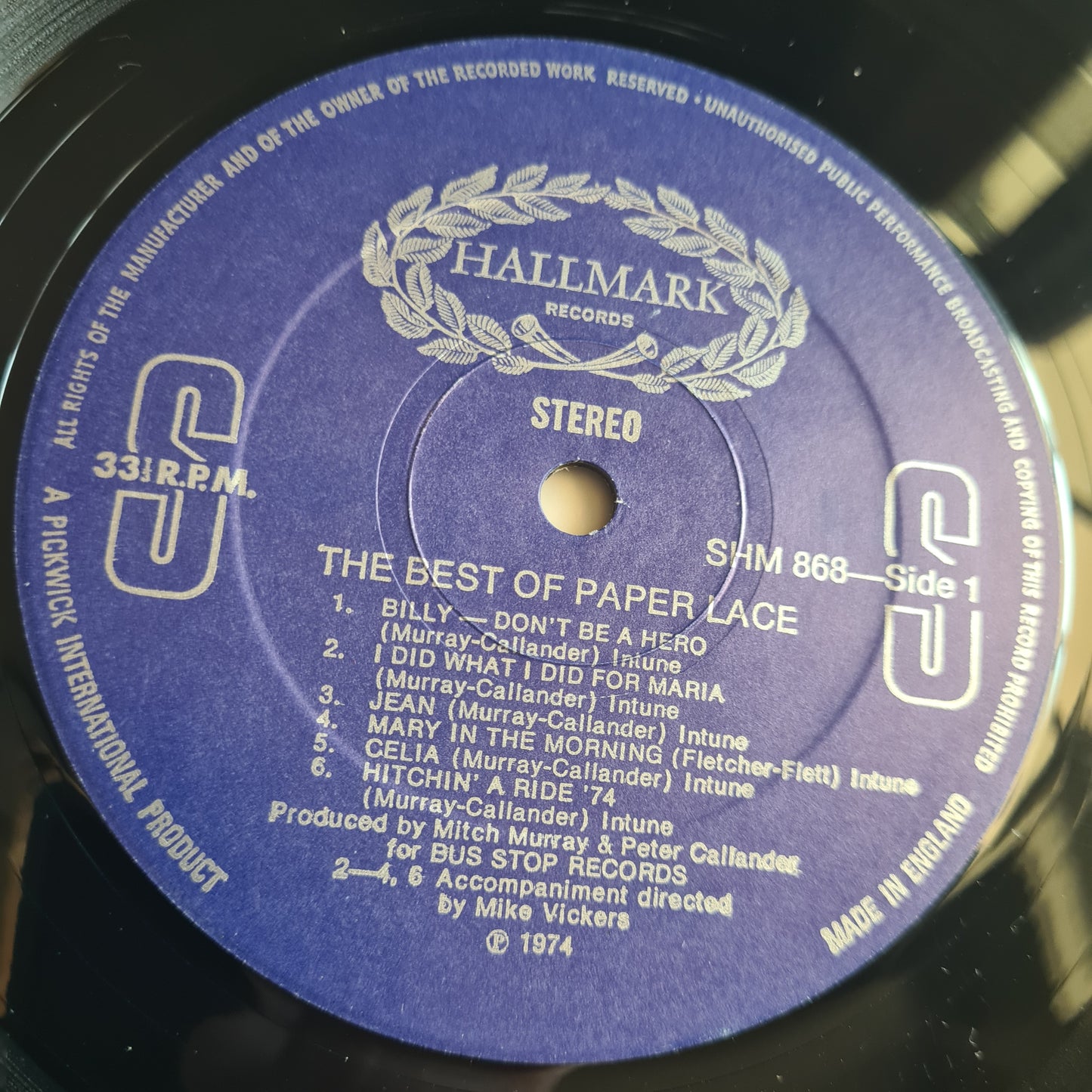 Paper Lace – The Best Of Paper Lace (UK pressing) - 1974 - Vinyl Record LP