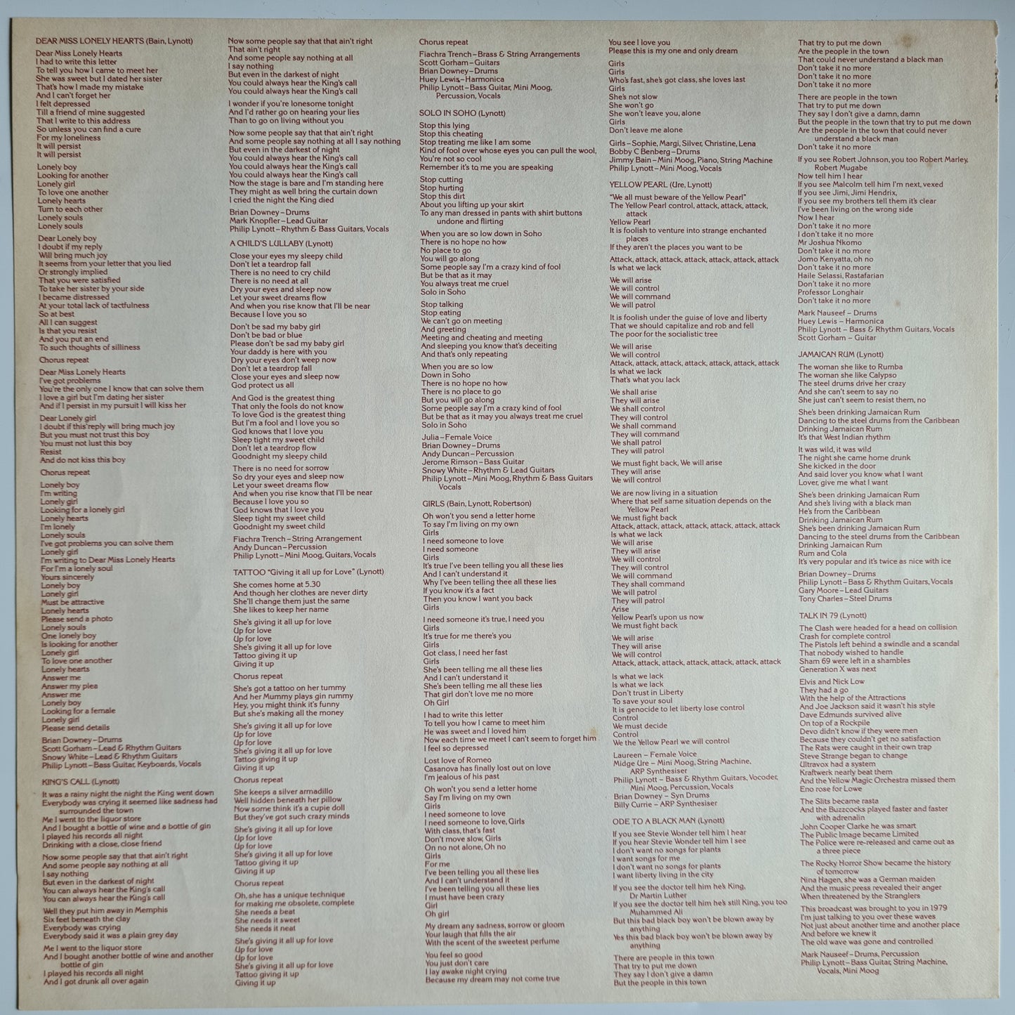 Phil Lynott (Thin Lizzy) – Solo in Soho - 1980 - Vinyl Record LP