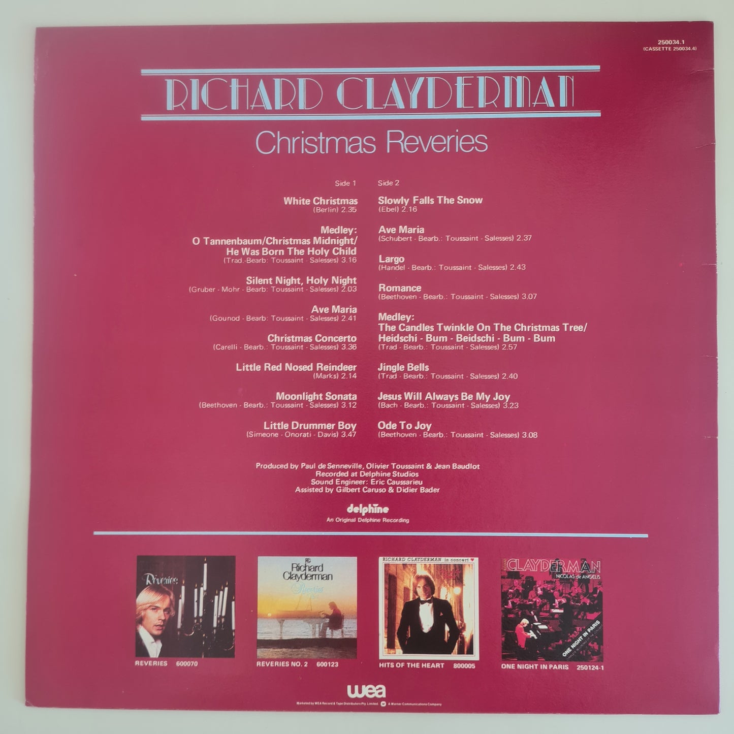 Richard Clayderman – Christmas Reveries - 1983 - Vinyl Record LP