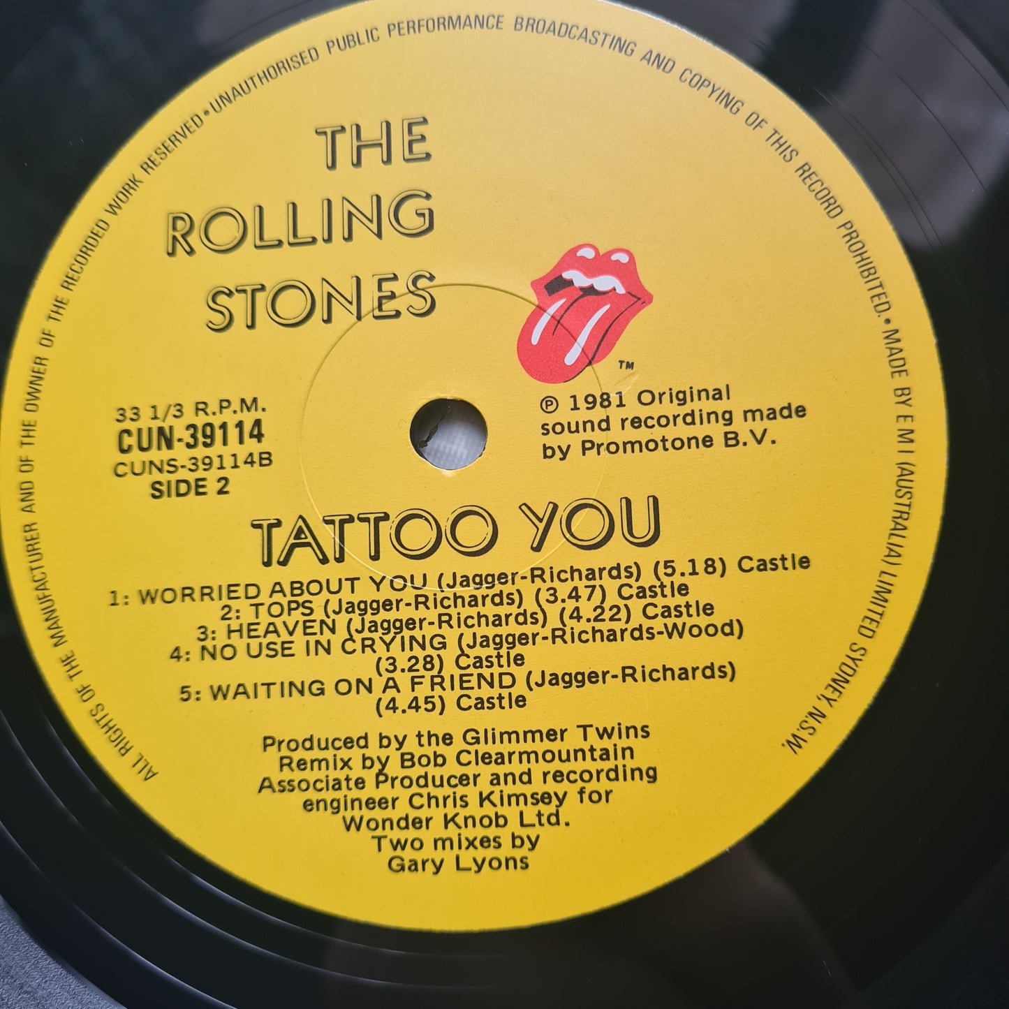The Rolling Stones – Tattoo You - 1981 - Vinyl Record LP (near mint)