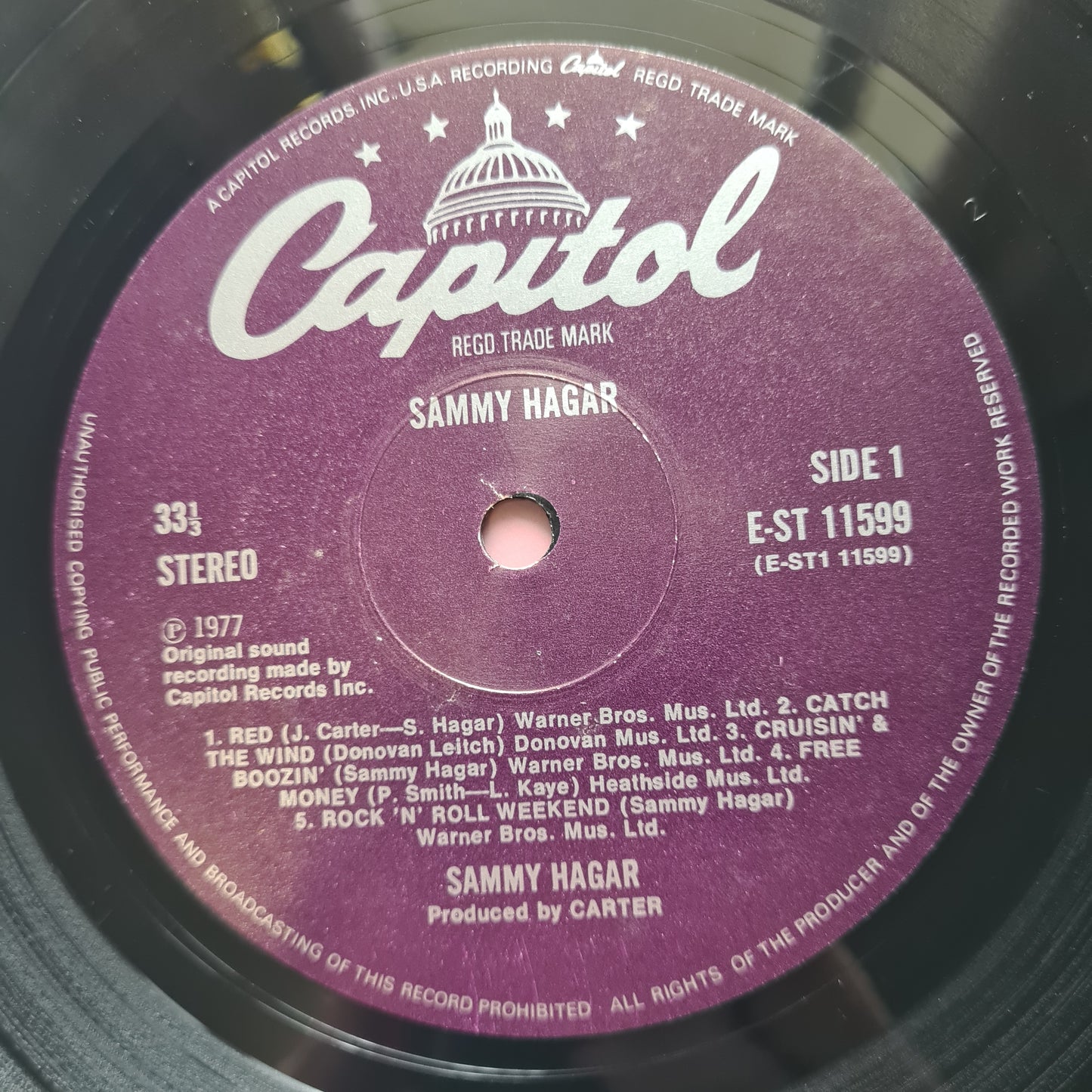 Sammy Hagar – Sammy Hagar- 1977 (UK Pressing) - Vinyl Record LP