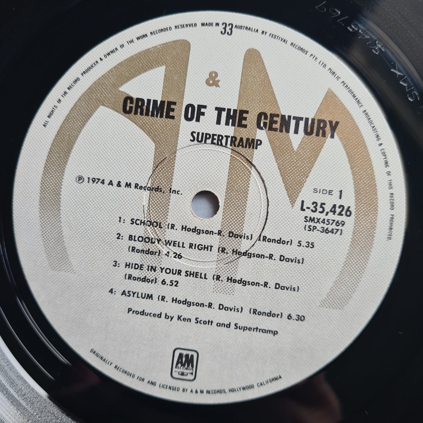 Supertramp – Crime Of The Century - 1975 - Vinyl Record LP