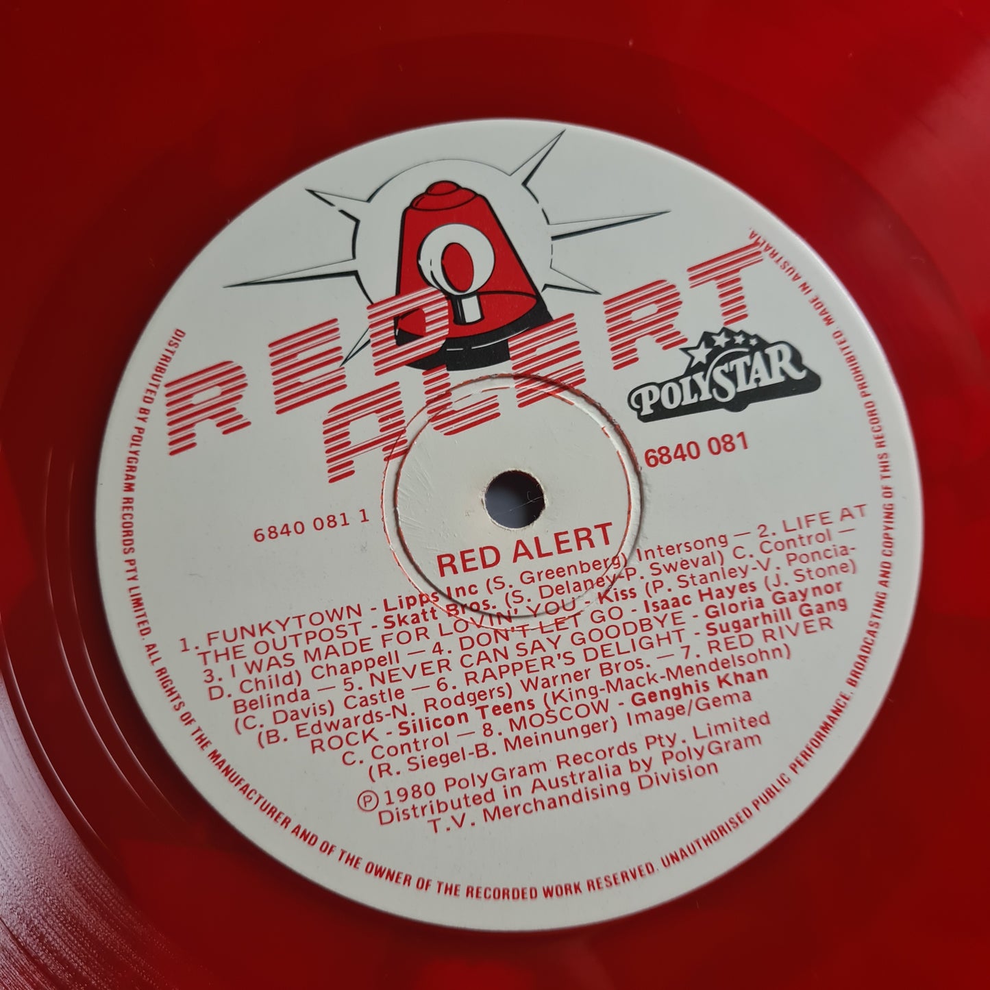 Various Artists (KISS, etc) – Red Alert: 16 Original Disco Hits - 1980 (Red Vinyl) - Vinyl Record LP