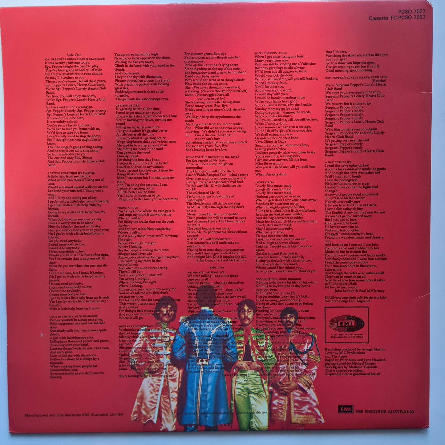 The Beatles – Sgt Peppers Lonely Hearts Club Band - 1967 (1982 Australian Pressing) - Vinyl Record LP (Gatefold cover with insert)