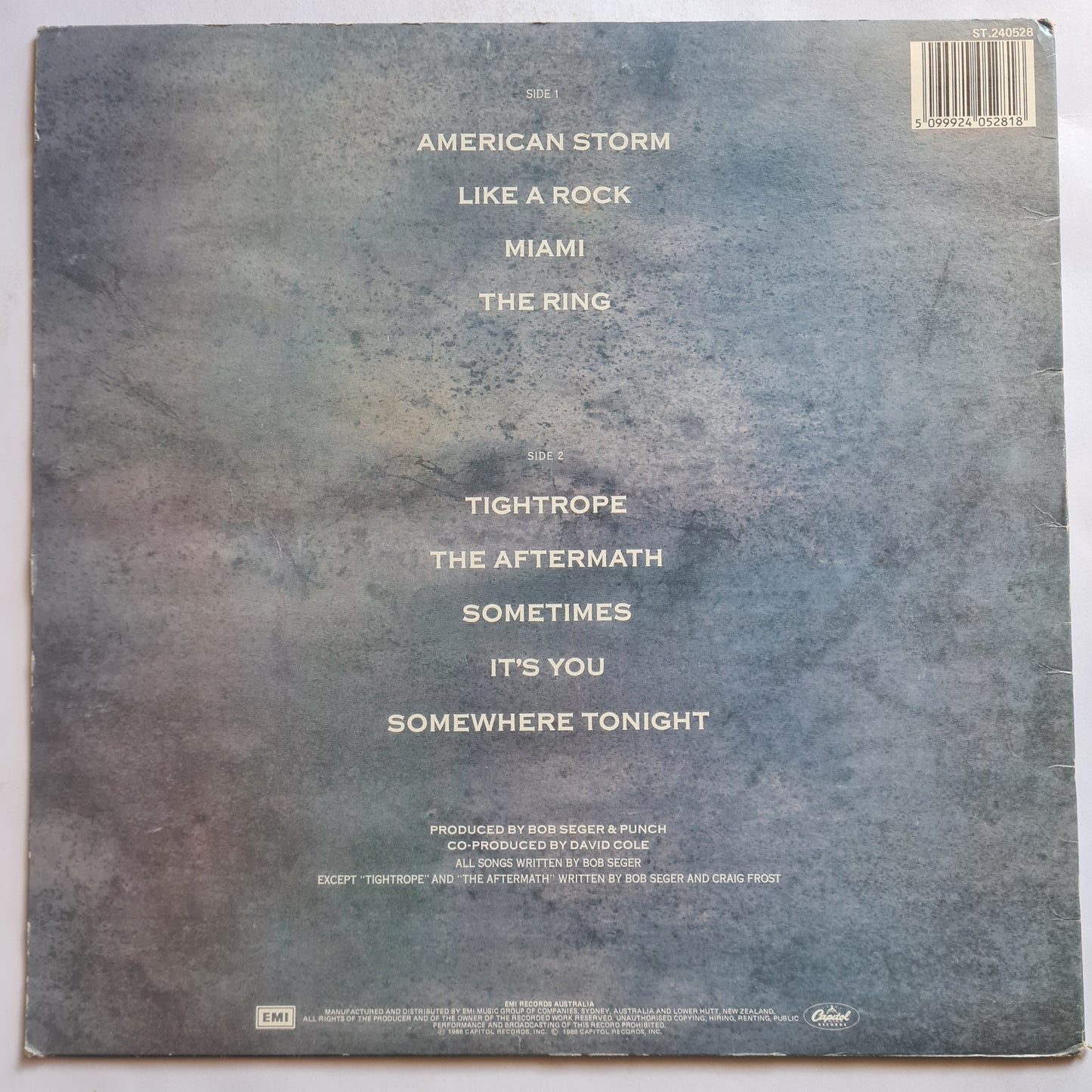 Bob Seger & The Silver Bullet Band – Like A Rock - 1986 - Vinyl Record LP (near mint)
