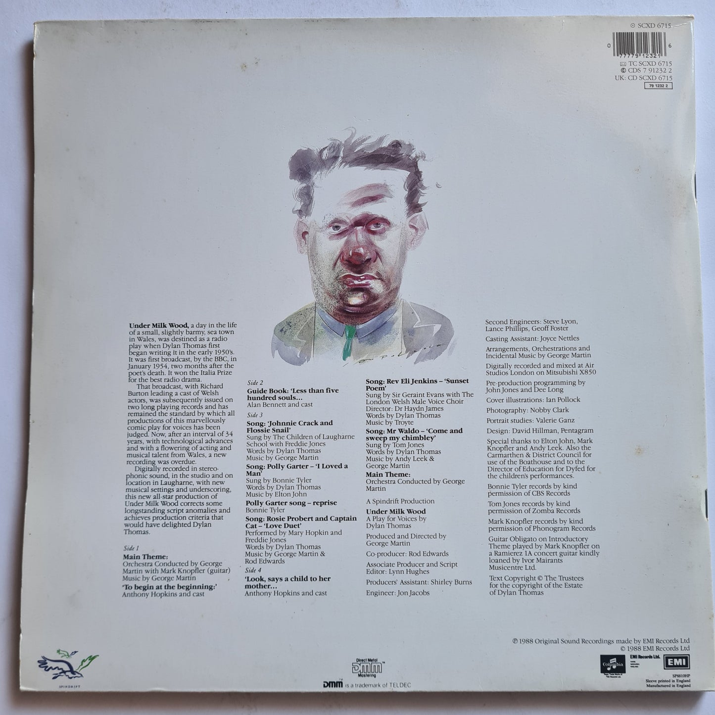 Dylan Thomas (Mark Knopfler, Bonnie Tyler, Tom Jones, George Martin)  – Under Milk Wood (A Play For Voices) - 1988 - Vinyl Record 2LP (NM)