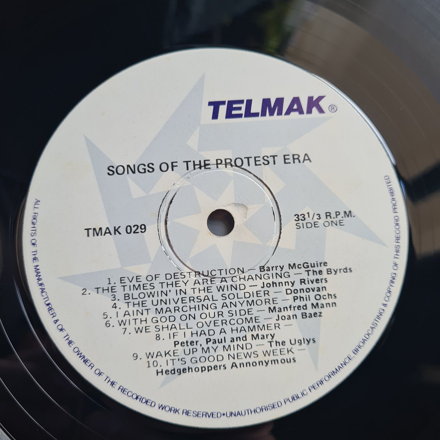 Various Artists – Songs Of The Protest Era- 1981 - Vinyl Record LP