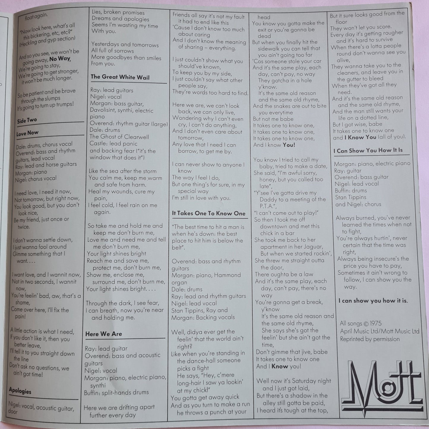 Mott – Drive On - 1975 - Vinyl Record LP