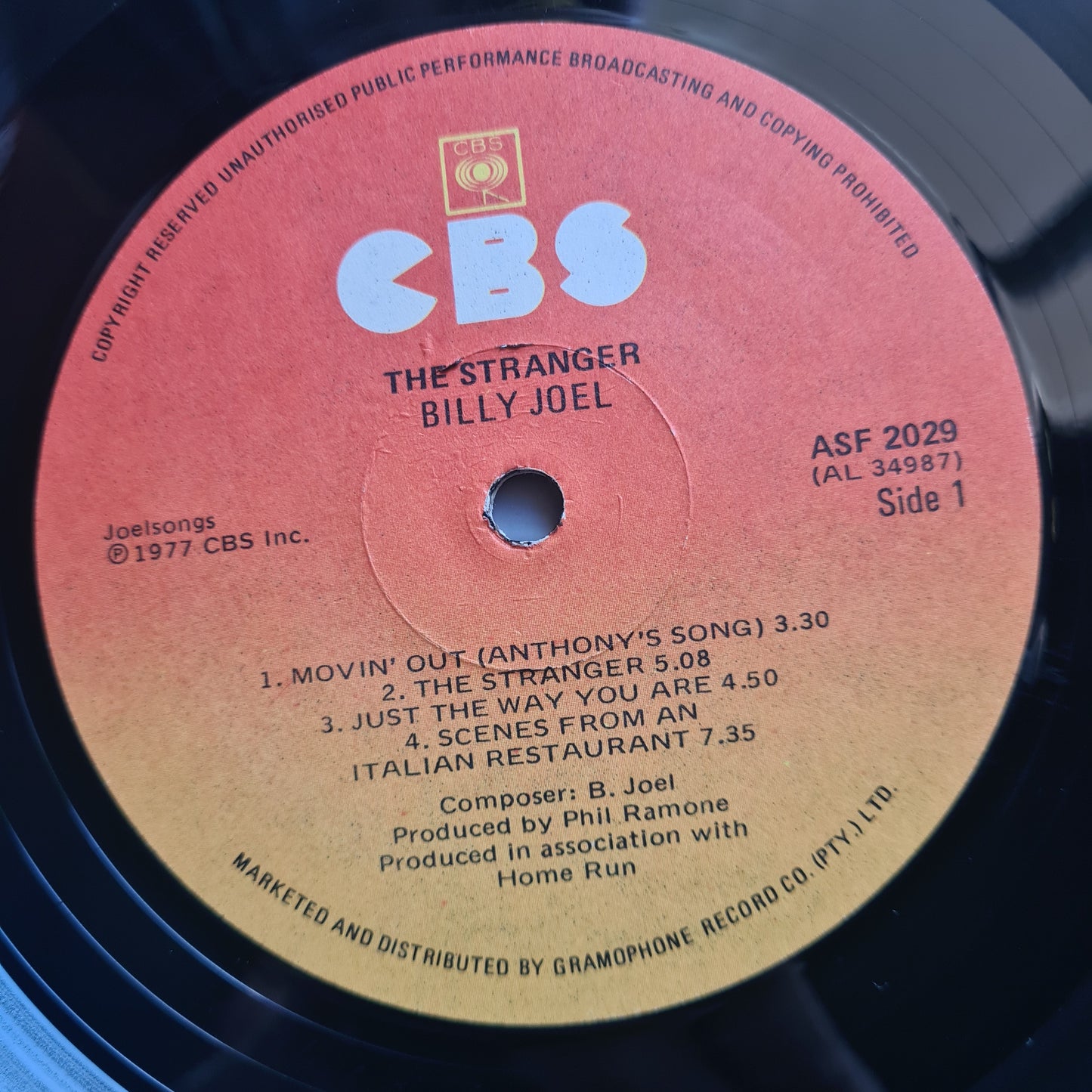 Billy Joel – The Stranger - 1977 (South African pressing) - Vinyl Record LP