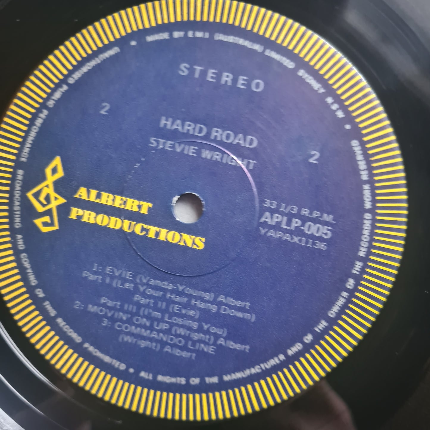 Stevie Wright – Hard Road (Includes The Hit EVIE parts 1,2&3) - 1974 - Vinyl Record LP