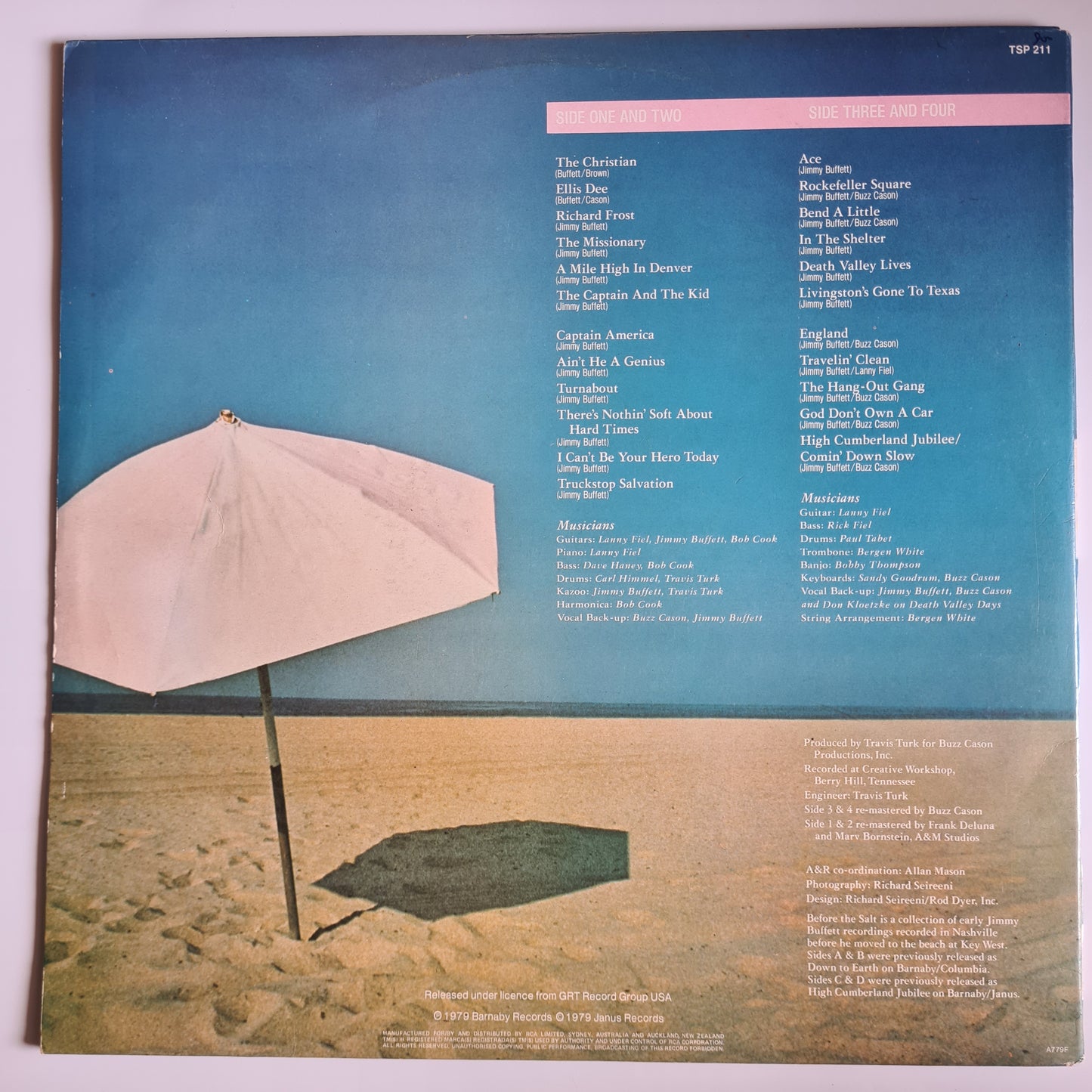 Jimmy Buffett – Before The Salt - 1979 - Vinyl Record 2LP