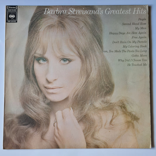 Barbara Streisand – Barbra Streisand's Greatest Hits - 1970 - Vinyl Record LP