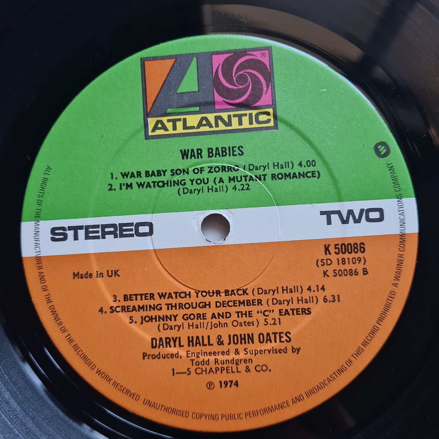 Daryl Hall & John Oates – War Babies - 1974 (UK Pressing) - Vinyl Record LP