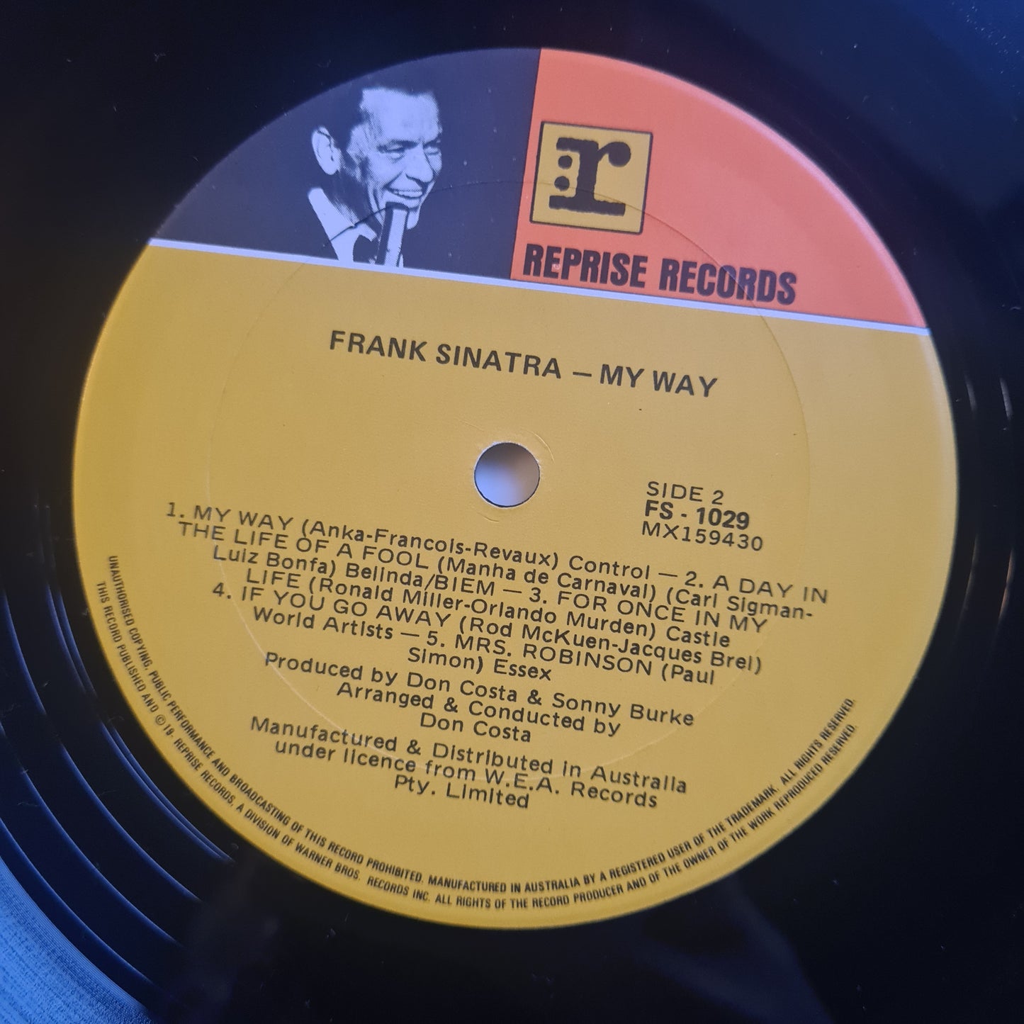 Frank Sinatra – My Way - 1969 - Vinyl Record LP