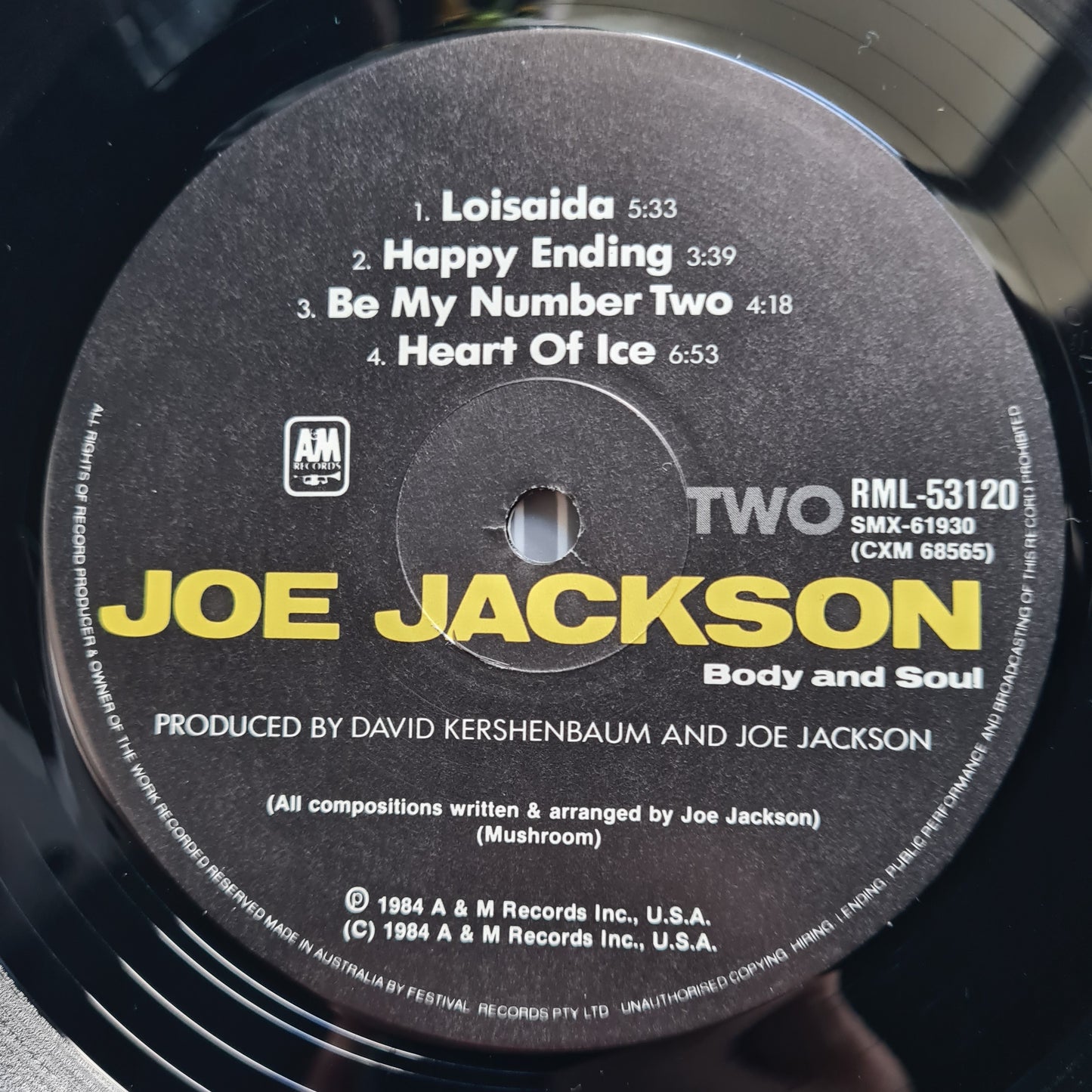 Joe Jackson – Body & Soul - 1984 - Vinyl Record LP