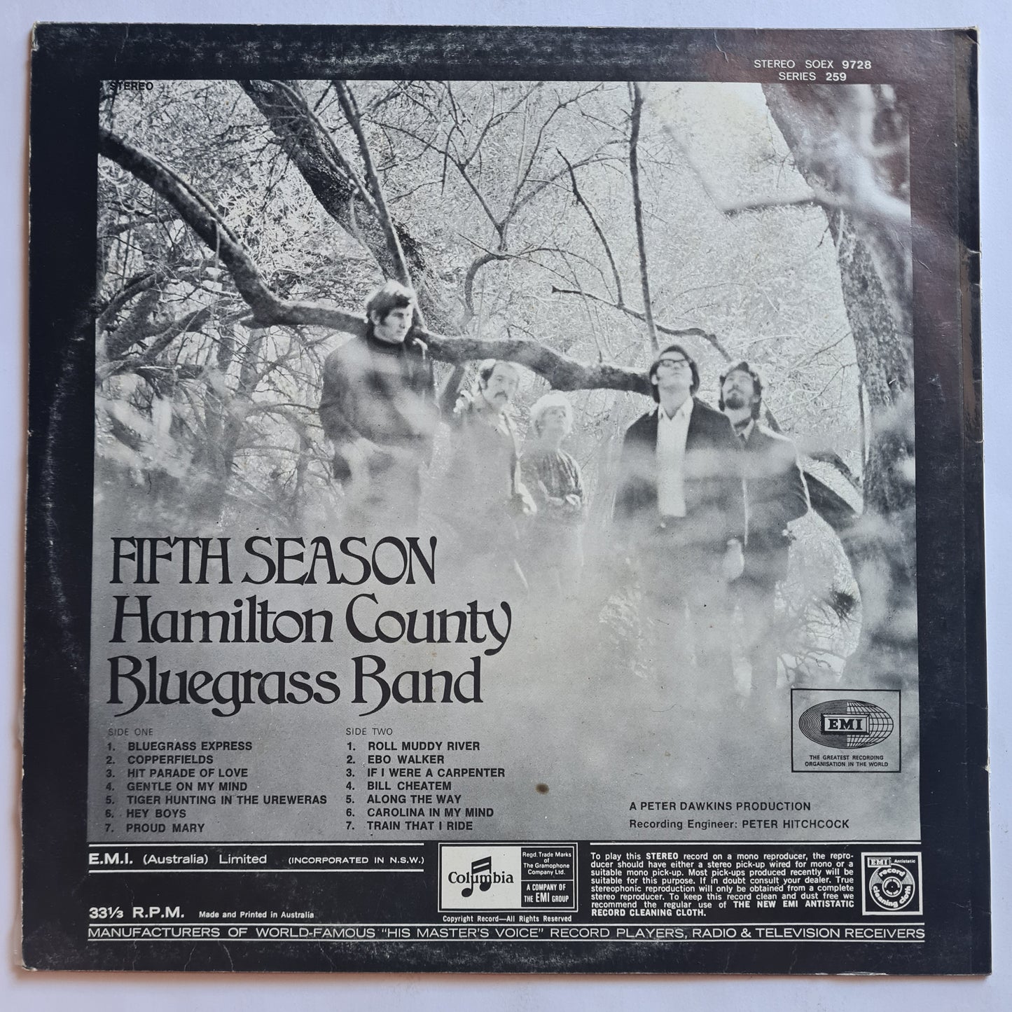 Hamilton County Bluegrass Band – Fifth Season - 1970 - Vinyl Record LP
