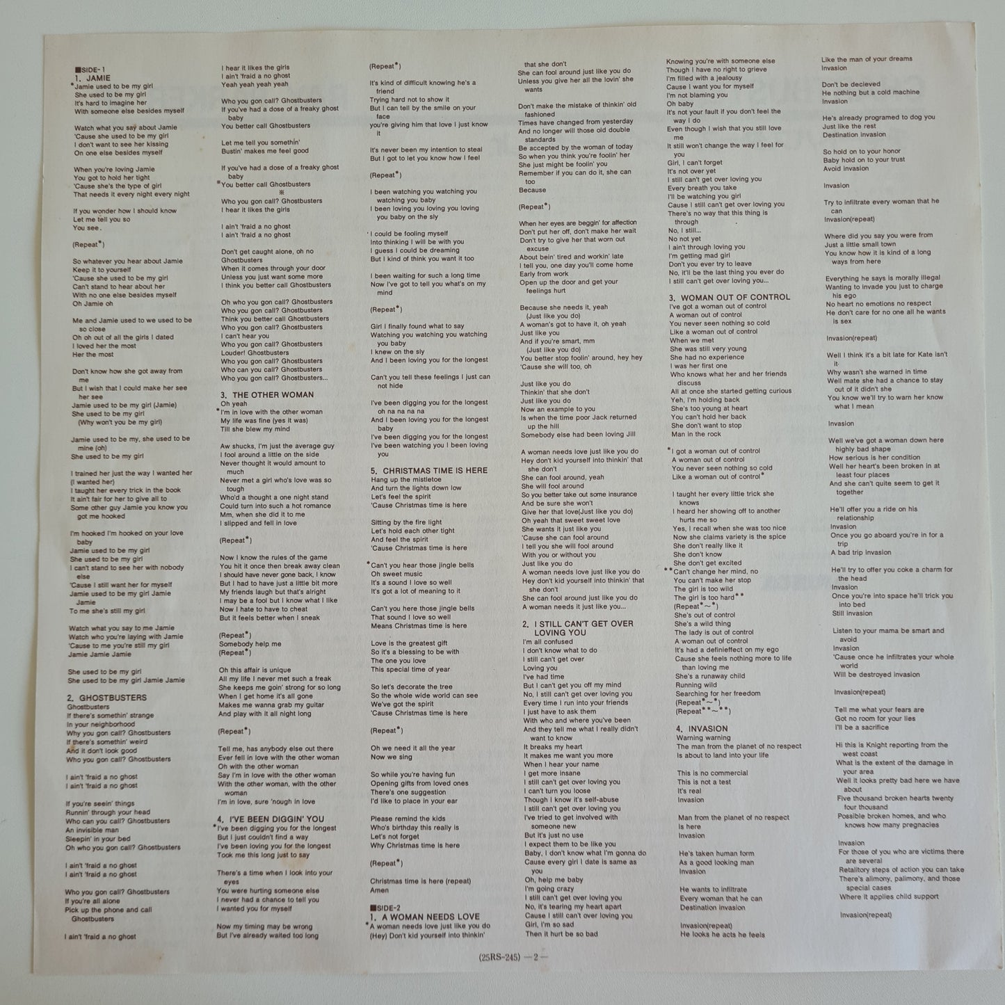 Ray Parker Jr. – Chartbusters - 1984 - Vinyl Record LP (near mint) with stickers