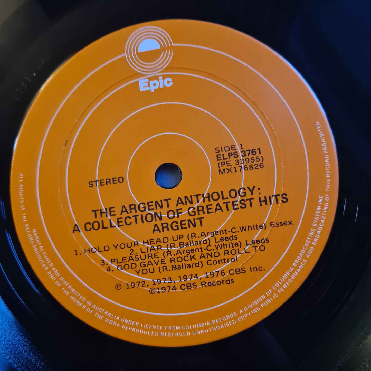 Argent – The Argent Anthology: A Collection Of Greatest Hits - 1976 - Vinyl Record LP