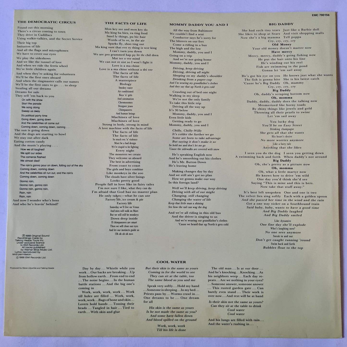 Talking Heads – Naked - 1988 - Vinyl Record LP (Excellent)