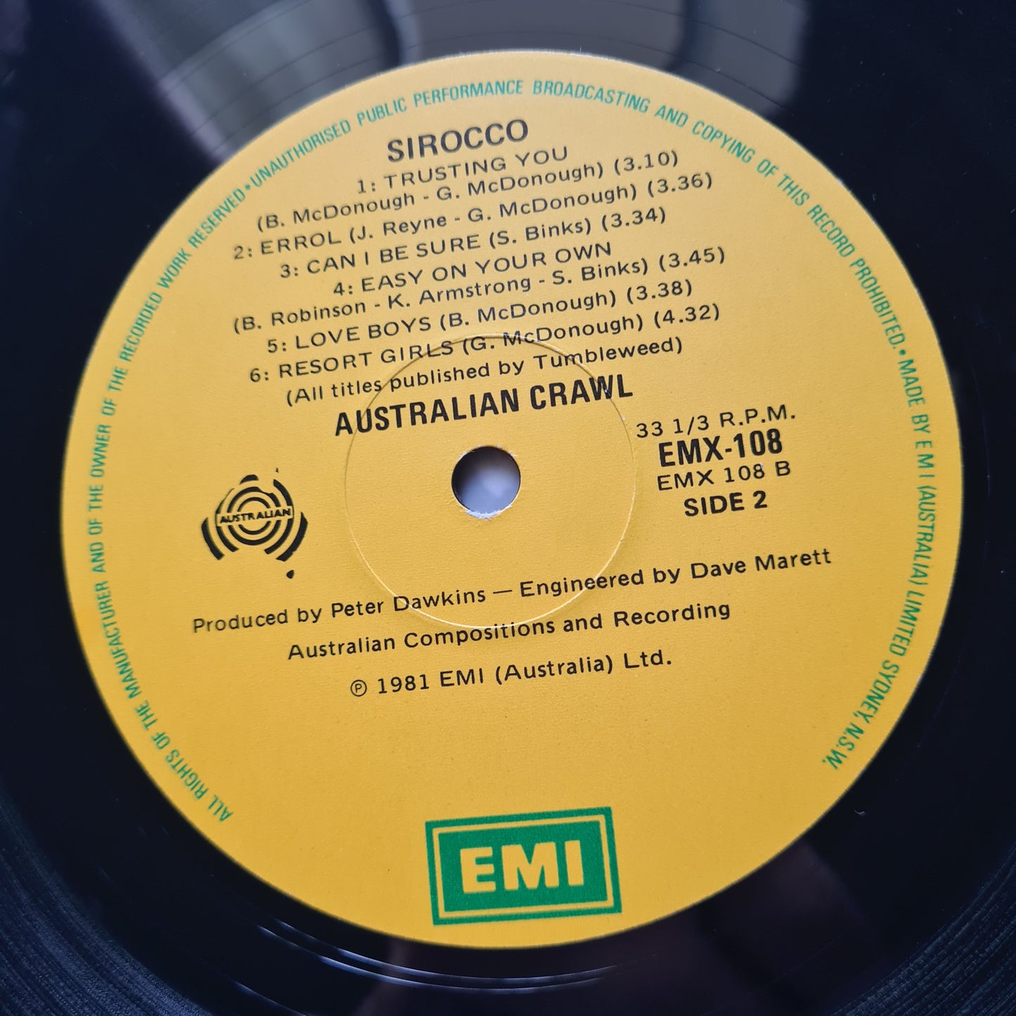 Australian Crawl – Sirocco - 1981 - Vinyl Record LP