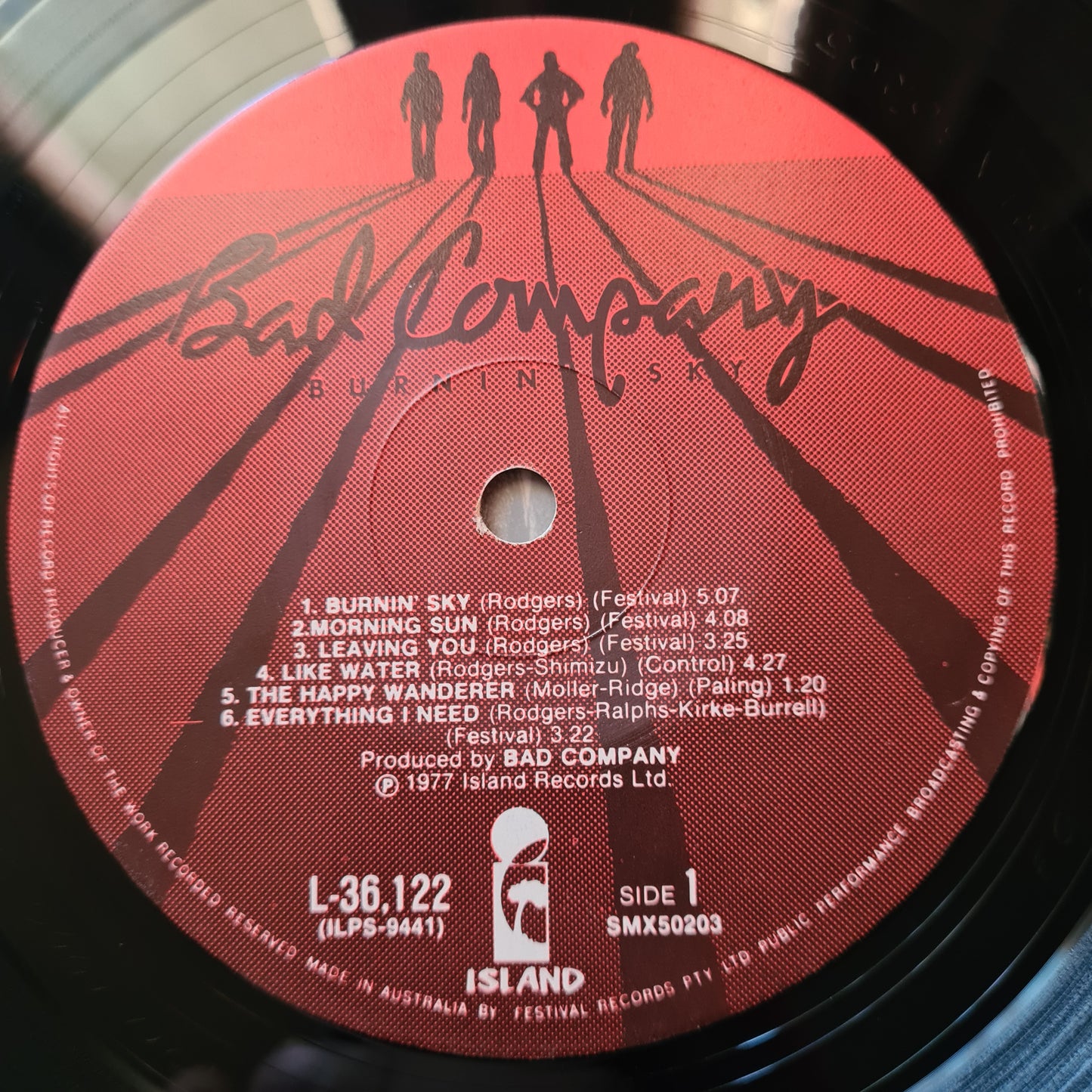 Bad Company – Burnin' Sky - 1977 - Vinyl Record LP