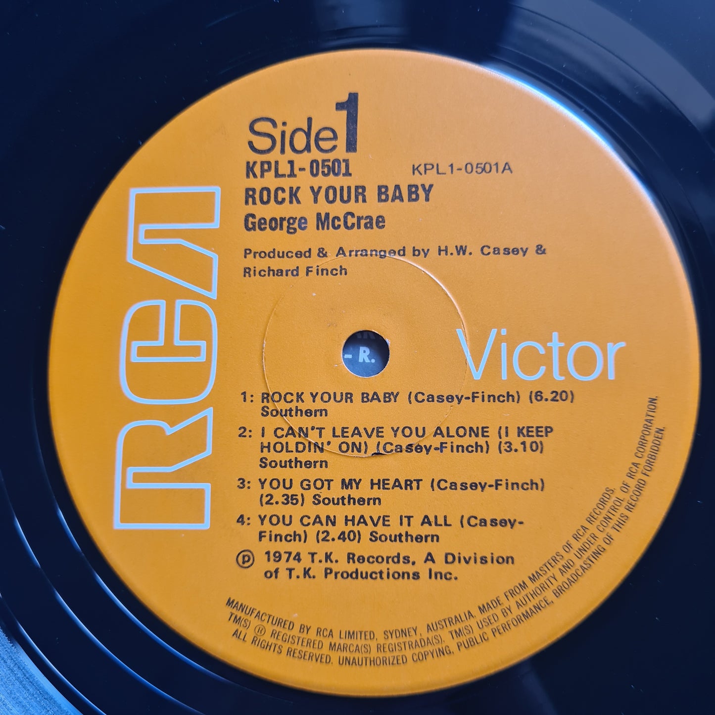 George McCrae – Rock Your Baby - 1974 - Vinyl Record LP