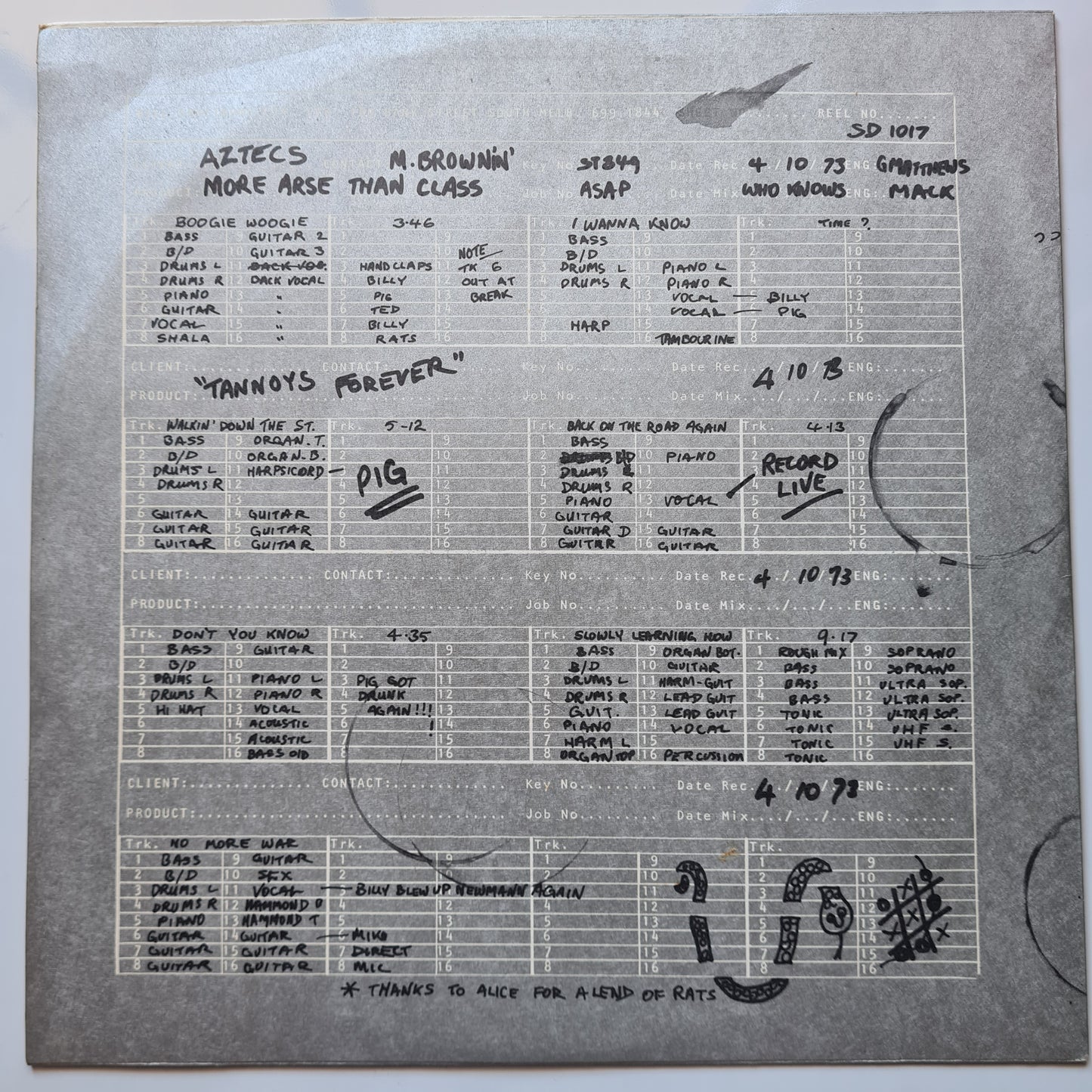 Aztecs (Billy Thorpe) – More Arse Than Class - 1974 (Textured Gatefold Cover) - Vinyl Record LP