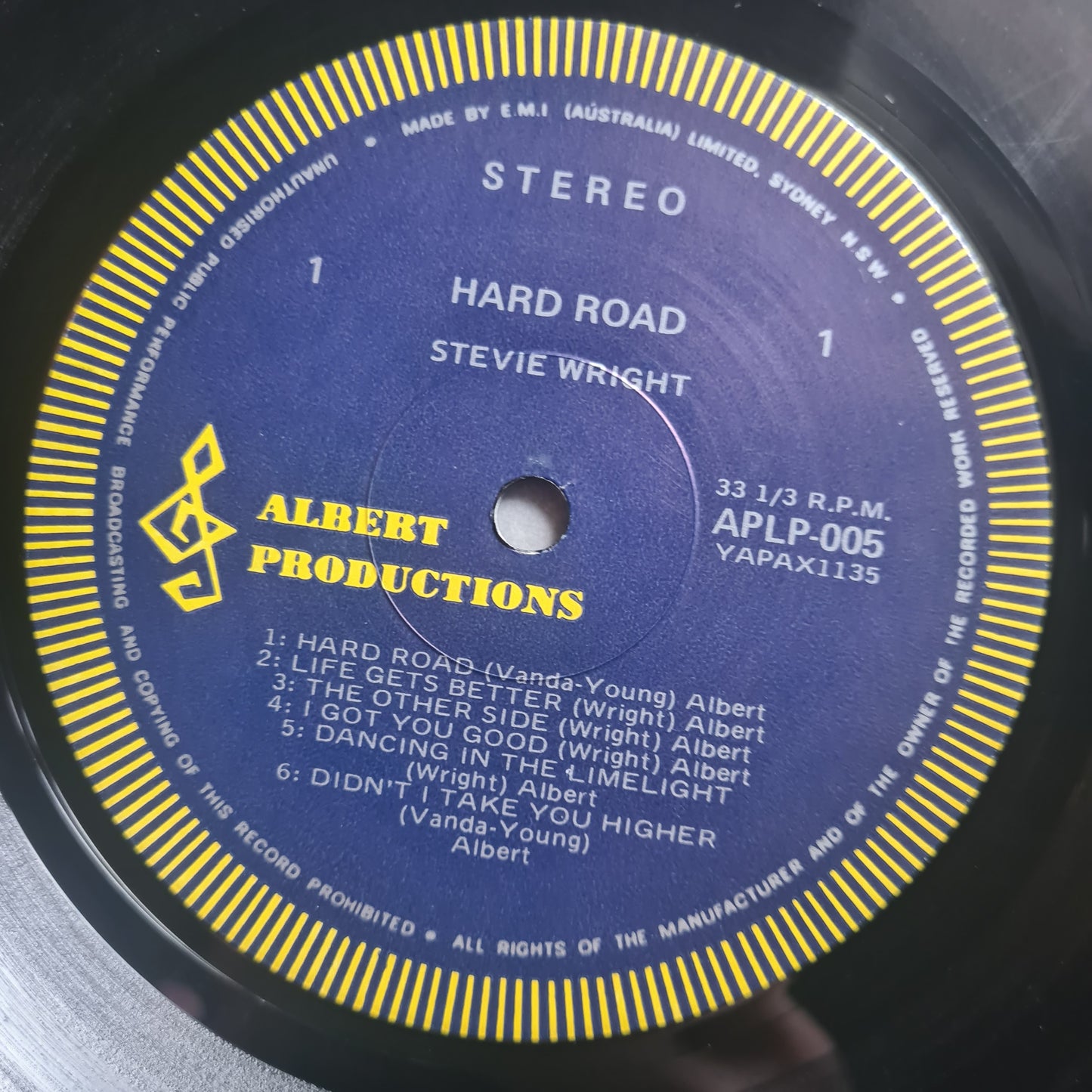 Stevie Wright – Hard Road (Includes The Hit EVIE parts 1,2&3) - 1974 - Vinyl Record LP