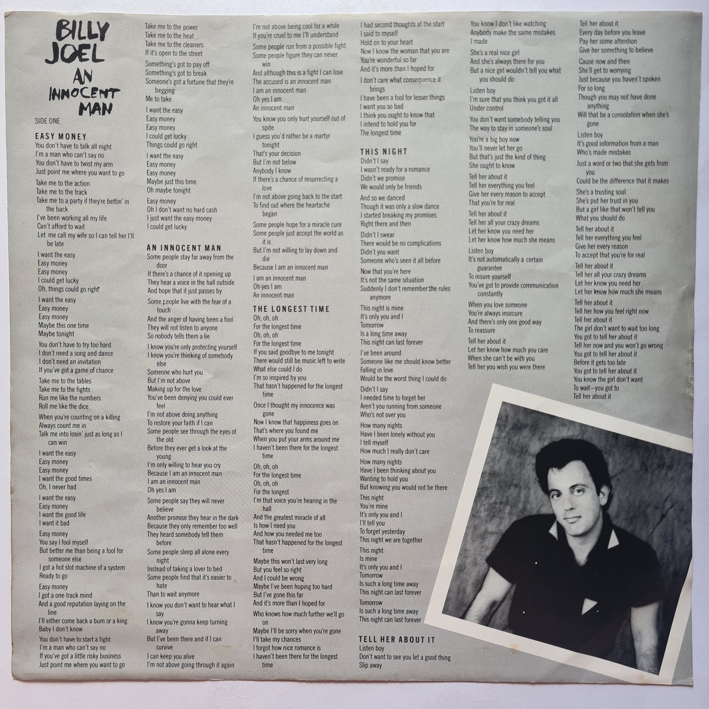 Billy Joel – Innocent Man - 1983 - Vinyl Record LP (EX)