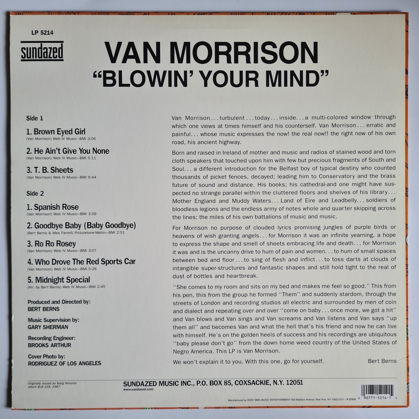 Van Morrison – Blowin' Your Mind! - 1967 (2007 USA Reissue) - Vinyl Record (near mint)