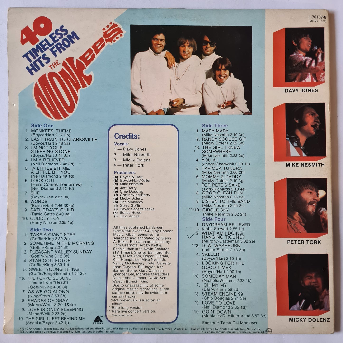 The Monkees – Monkeymania: 40 Timeless Hits - 1979 (Gatefold 2LP) - Vinyl Record