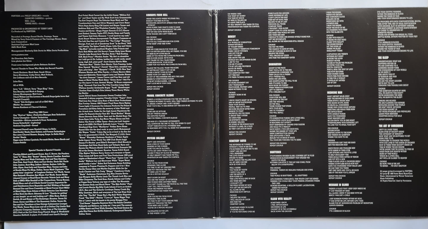 Pantera – Cowboys From Hell - 1990 (2010 USA Pressing- Gatefold 2LP) - Vinyl Record
