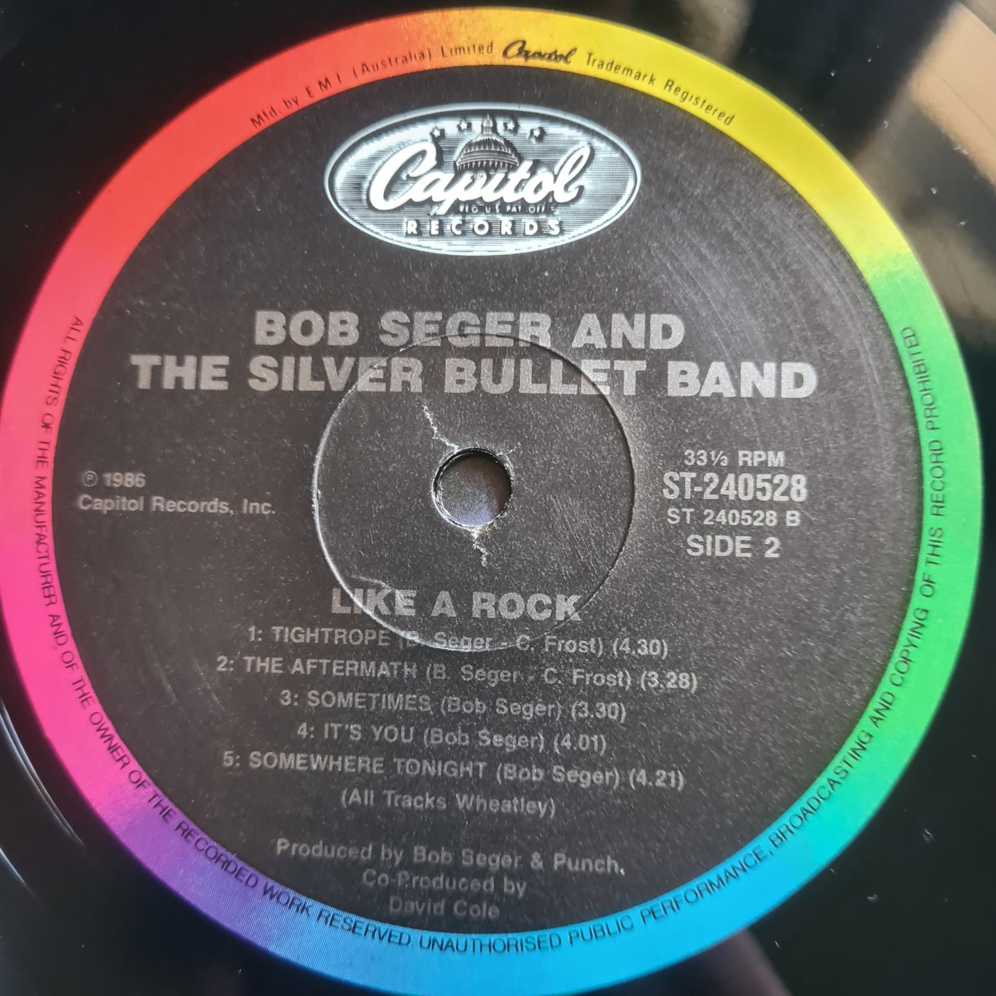Bob Seger & The Silver Bullet Band – Like A Rock - 1986 - Vinyl Record LP (near mint)
