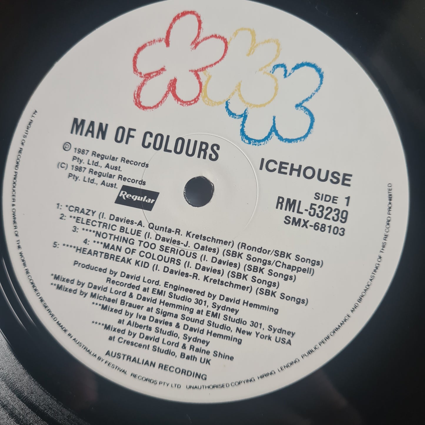 Icehouse – Man Of Colours (RARE Black Cover Version) - 1987 (near mint)