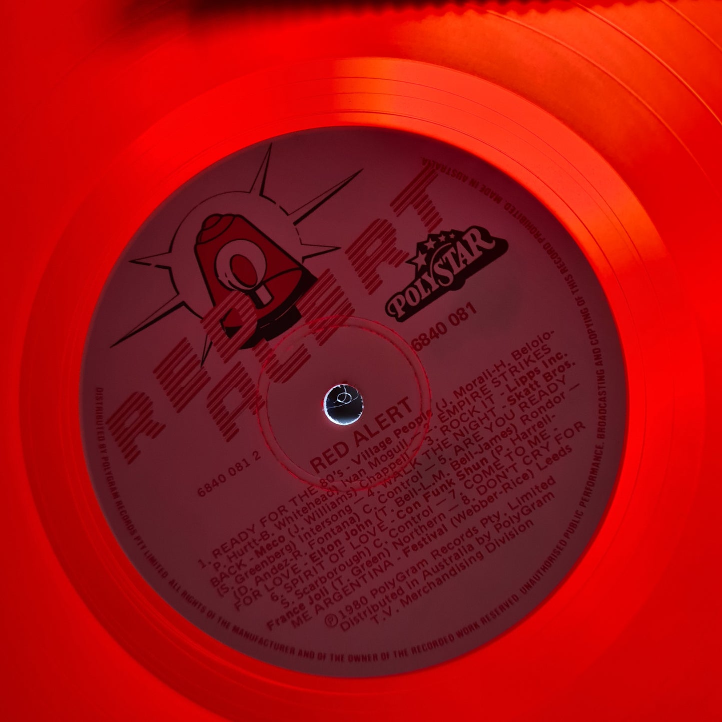 Various Artists (KISS, etc) – Red Alert: 16 Original Disco Hits - 1980 (Red Vinyl) - Vinyl Record LP