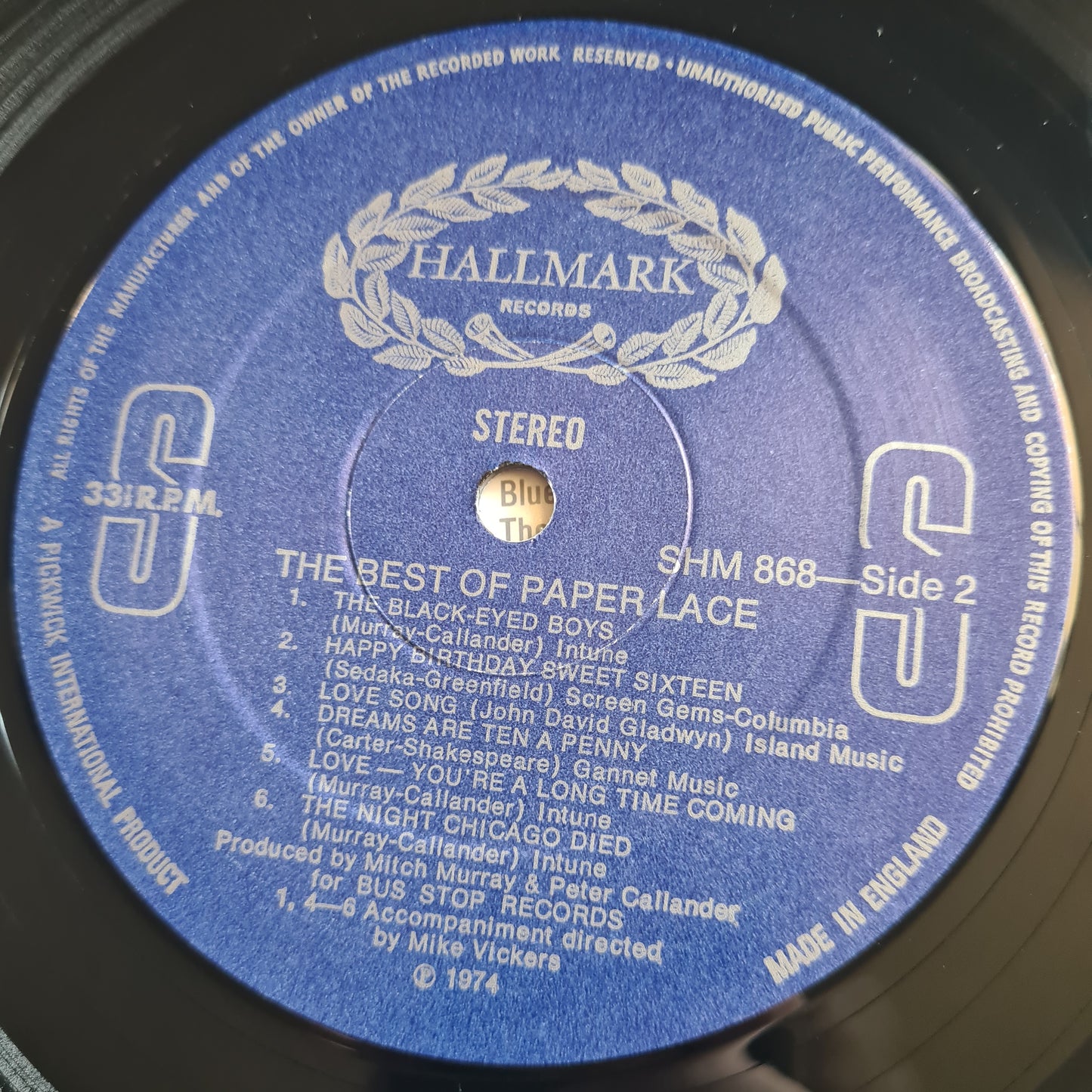 Paper Lace – The Best Of Paper Lace (UK pressing) - 1974 - Vinyl Record LP