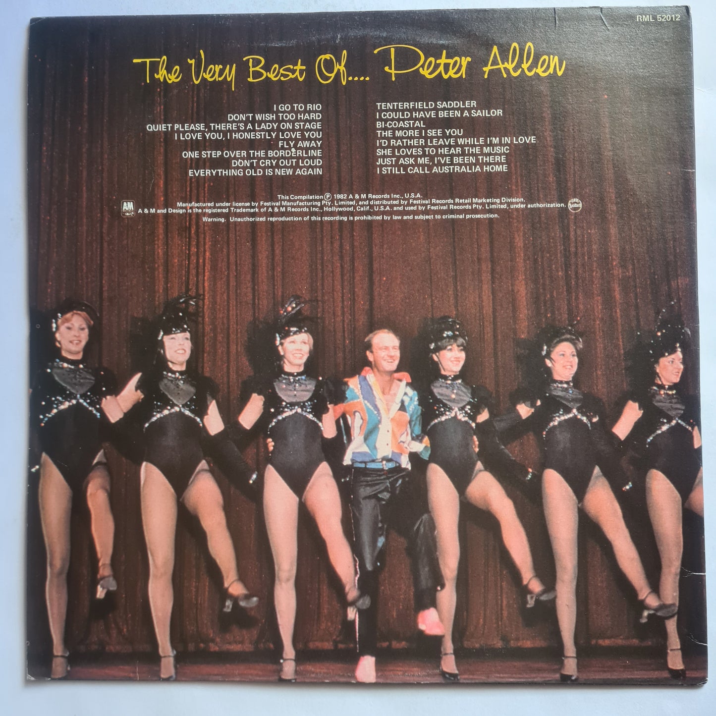 Peter Allen – The Very Best Of.... Peter Allen - 1982 - Vinyl Record LP