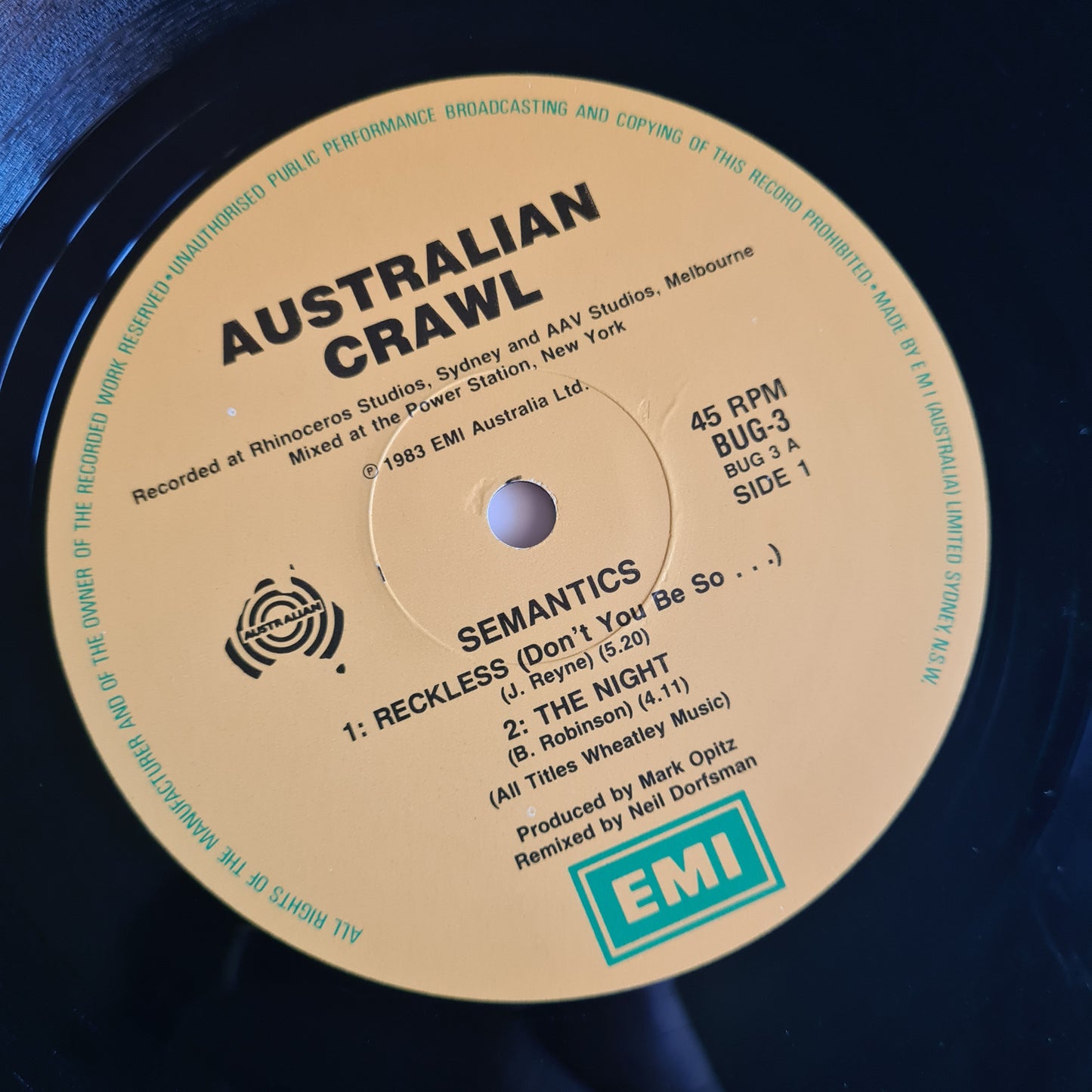 Australian Crawl – Semantics - 1983 - Vinyl Record