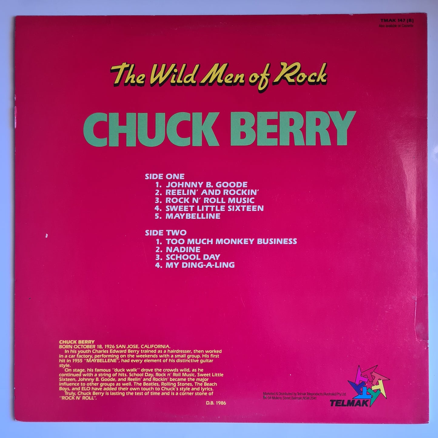 Chuck Berry – The Wild Men Of Rock (Greatest Hits) - 1986 - Vinyl Record LP
