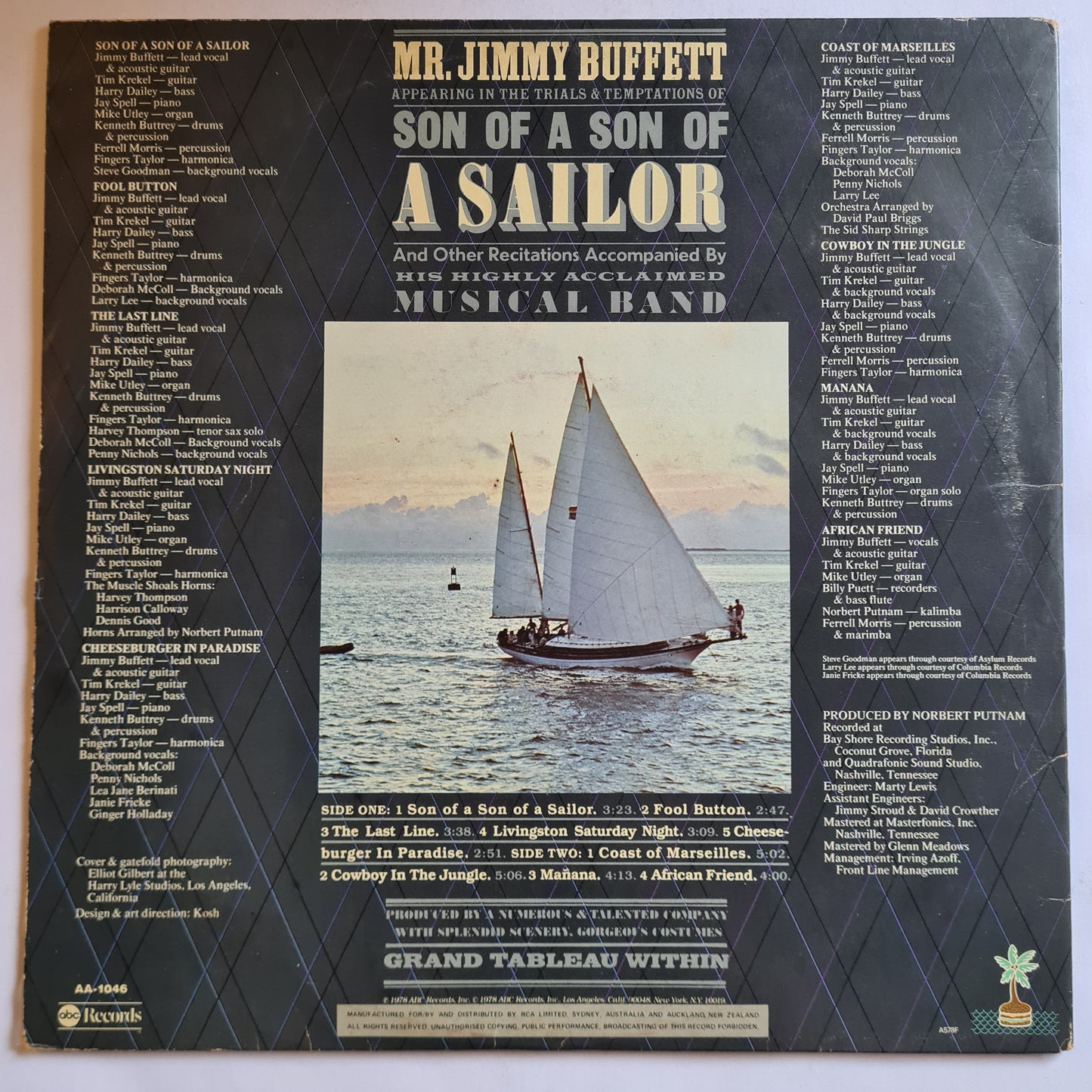 Jimmy Buffett – Son Of A Son Of A Sailor - 1978 - Vinyl Record LP