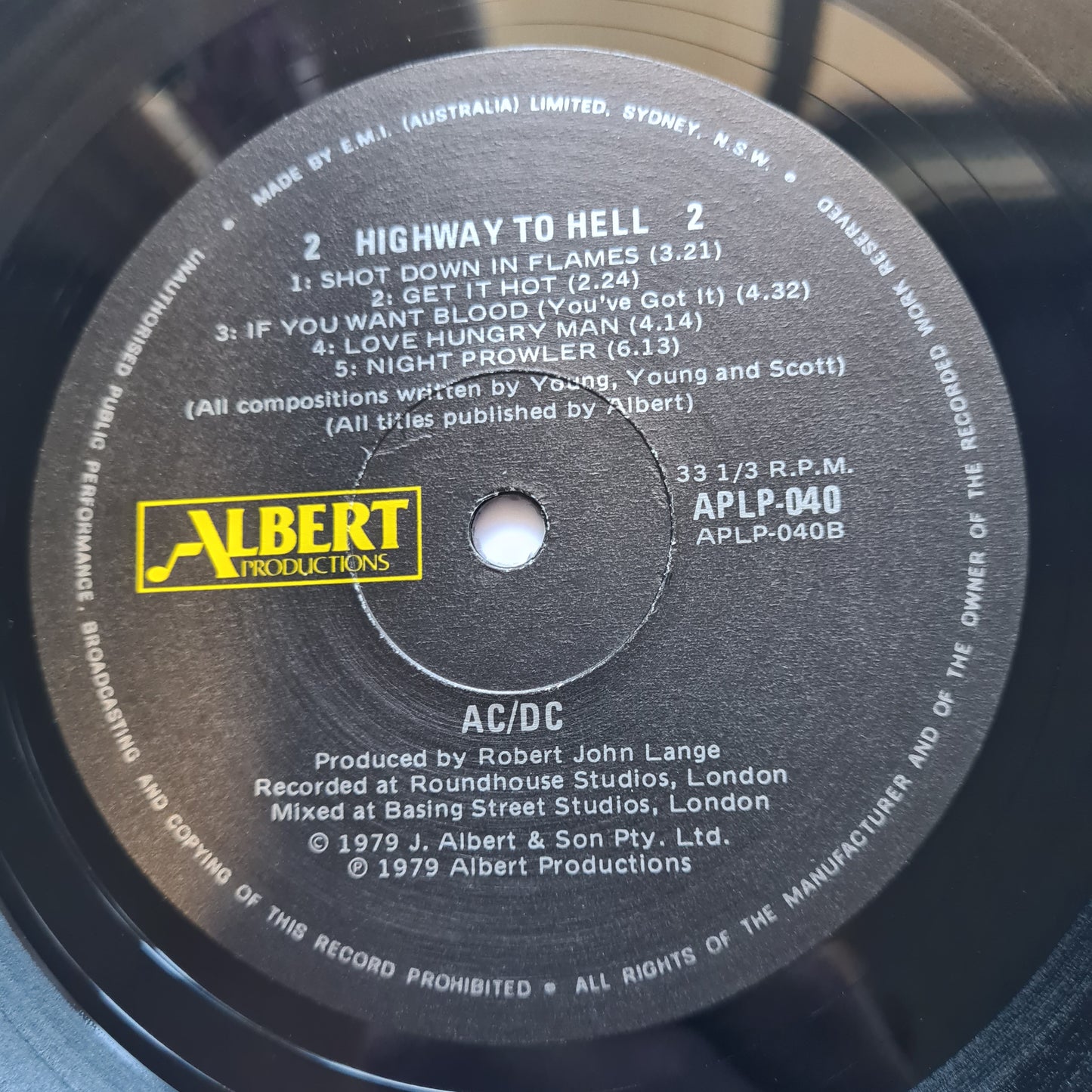 AC/DC – Highway To Hell - 1979 (1980 Black Label Australian Pressing) - Vinyl Record LP