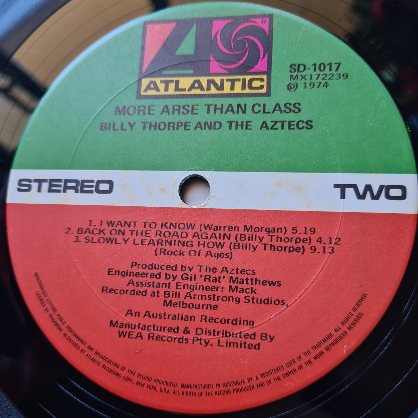 Aztecs (Billy Thorpe) – More Arse Than Class - 1974 (Textured Gatefold Cover) - Vinyl Record LP