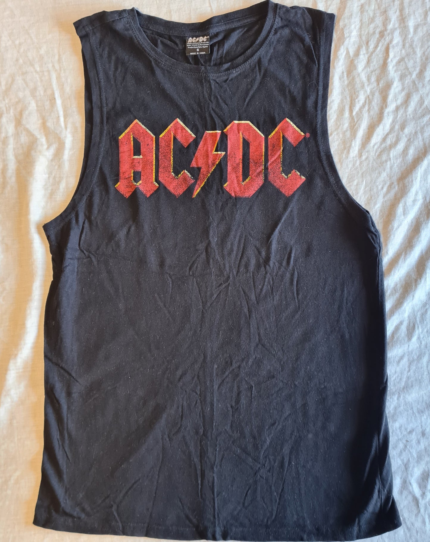 AC/DC | Red Logo | Size Small Sleeveless Shirt