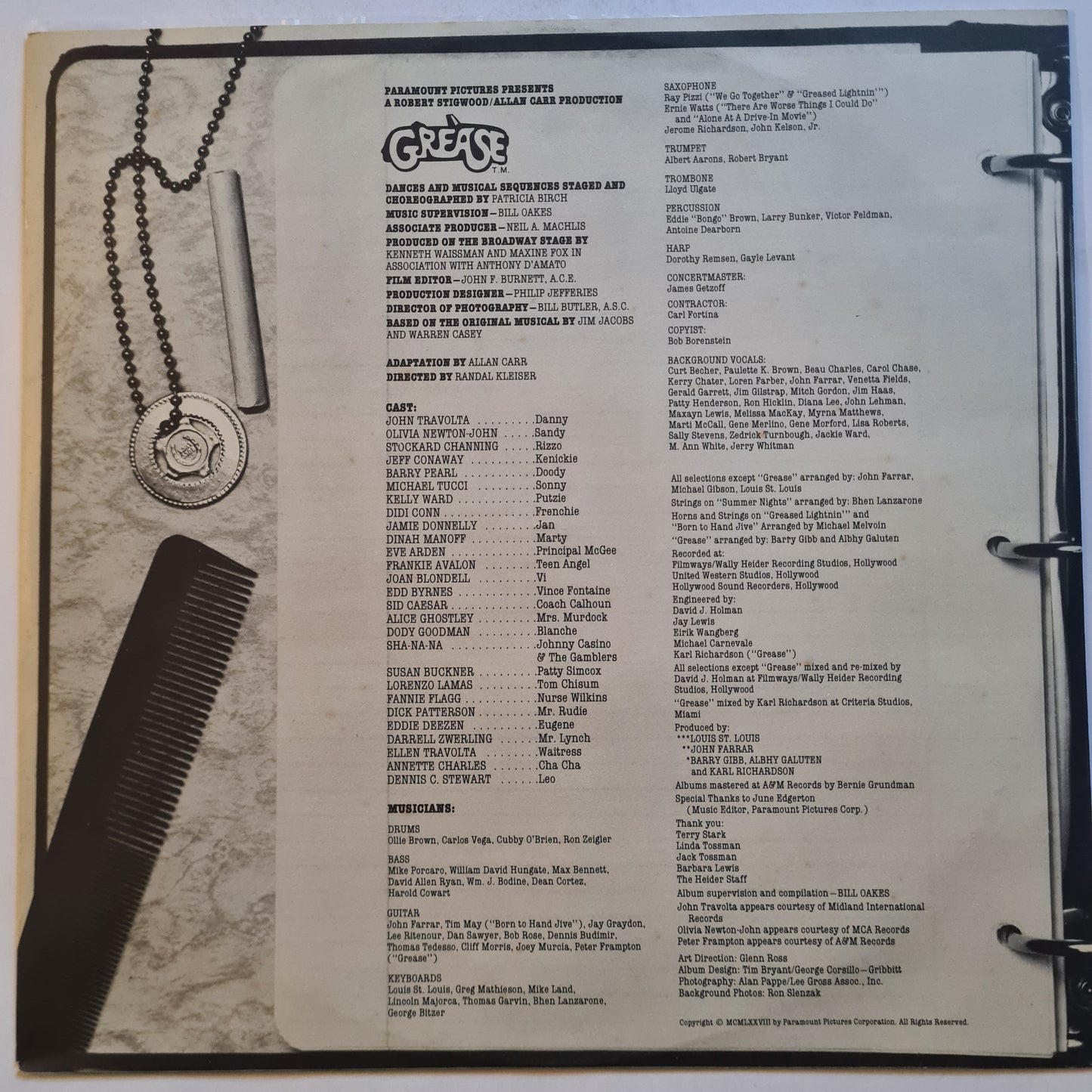 Grease – Original Soundtrack From The Motion Picture - 1978 (2LP Gatefold) - Vinyl Record (near mint)