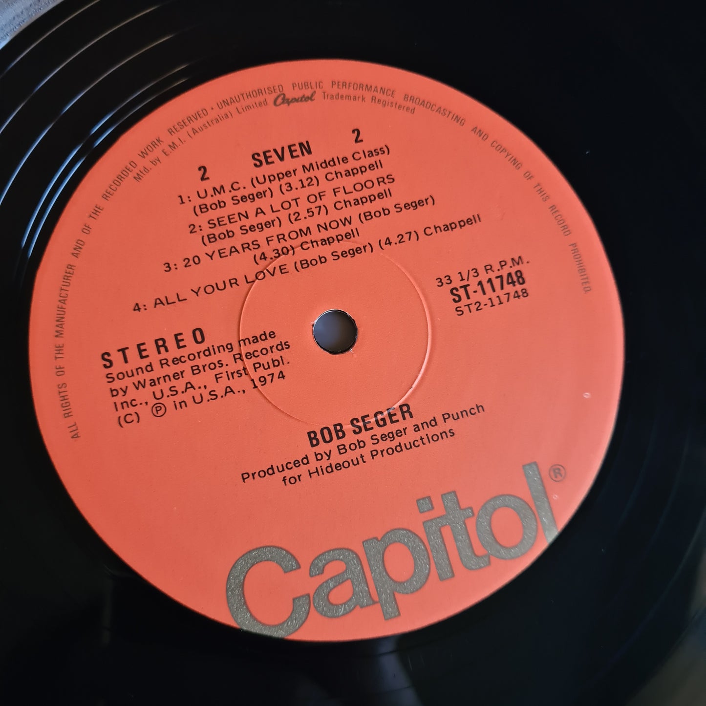 Bob Seger – Seven - 1974 (1978 Australian Pressing) - Vinyl Record LP (near mint)